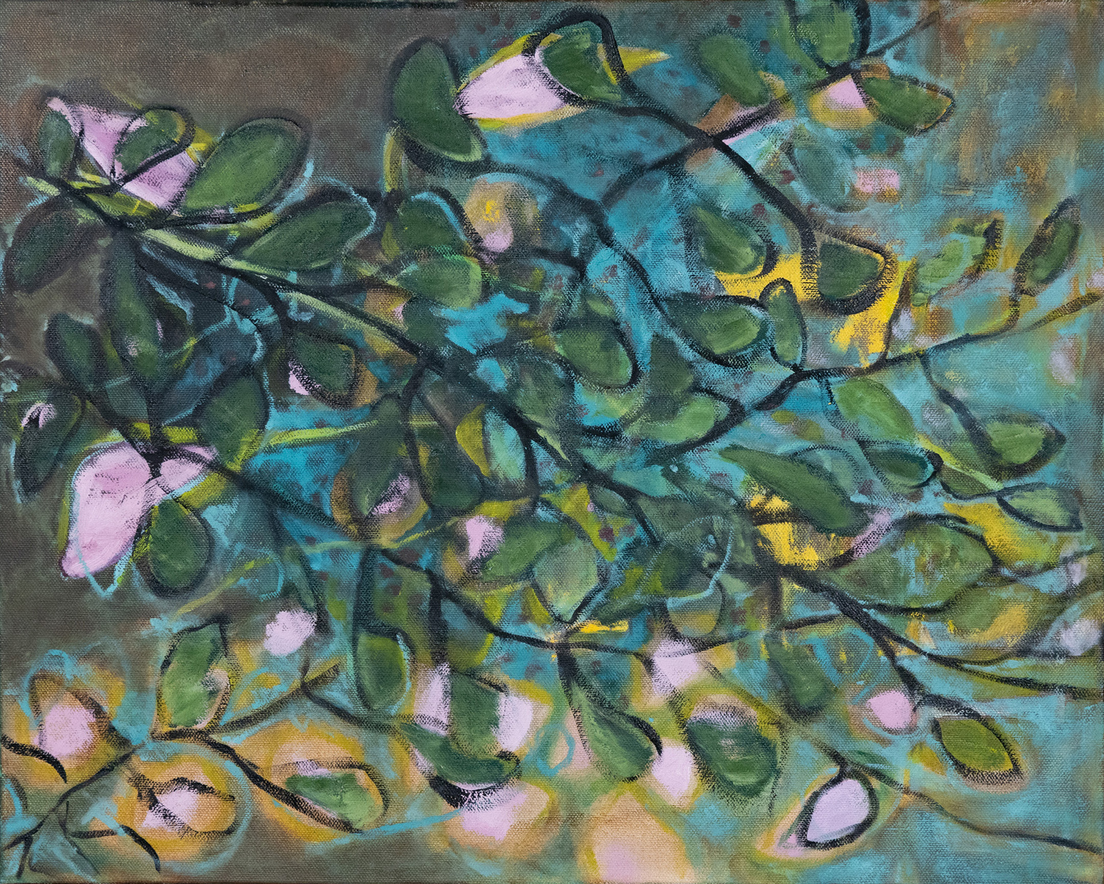 "breeze" 2025, oil on canvas, 16 x 20 x 1.5 in