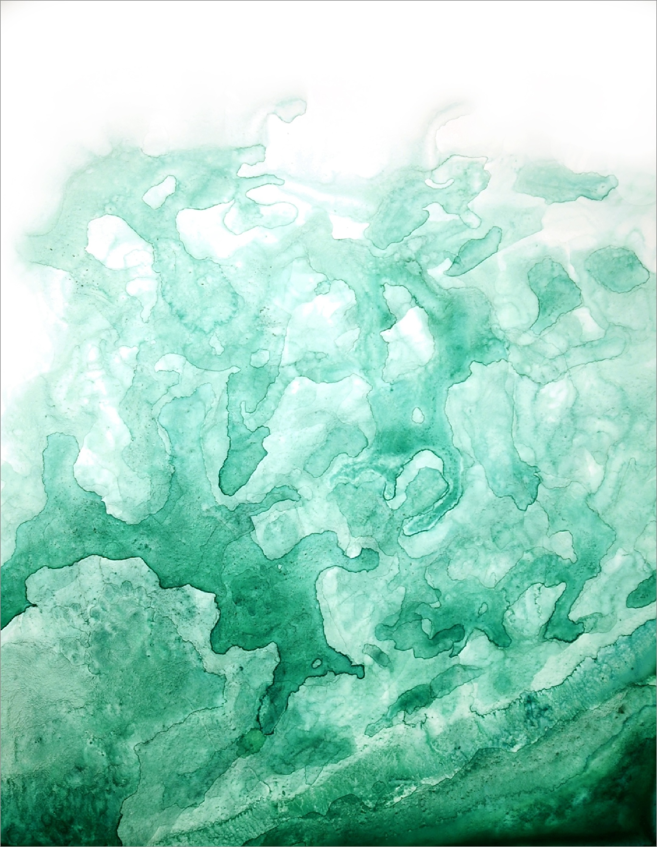 “Ocean Green 02” Wax Pastel, 20" x 24"