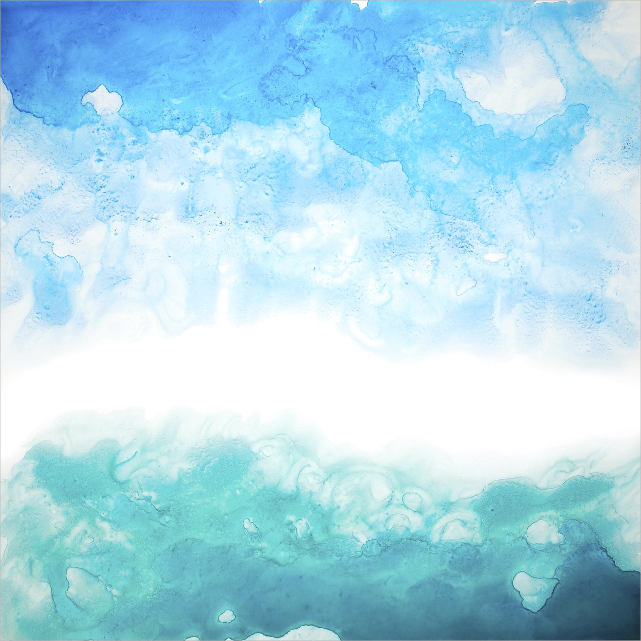 “Undercurrents Blue Green“ Wax Pastel, 24" x 24"