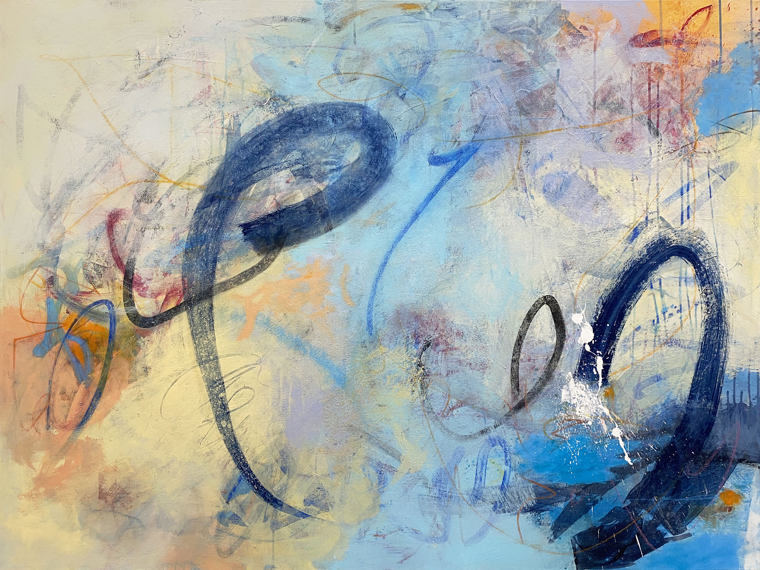 "C-Jam Blues" 2024, acrylic on canvas, 36" x 48"