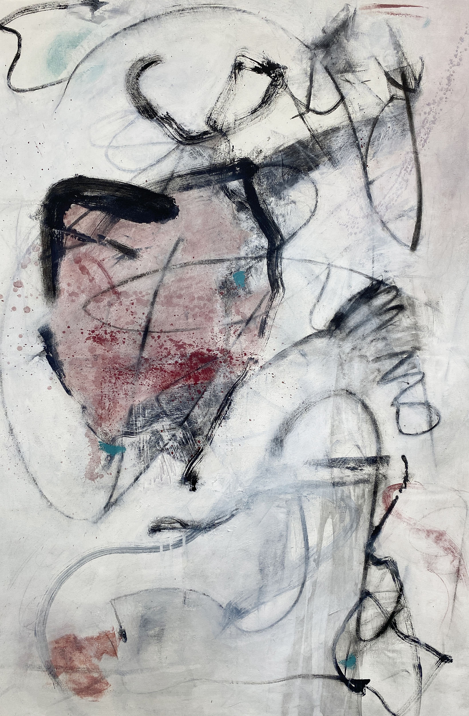 "Heart Throb" 2025, acrylic on canvas, 45" x 29 ½"