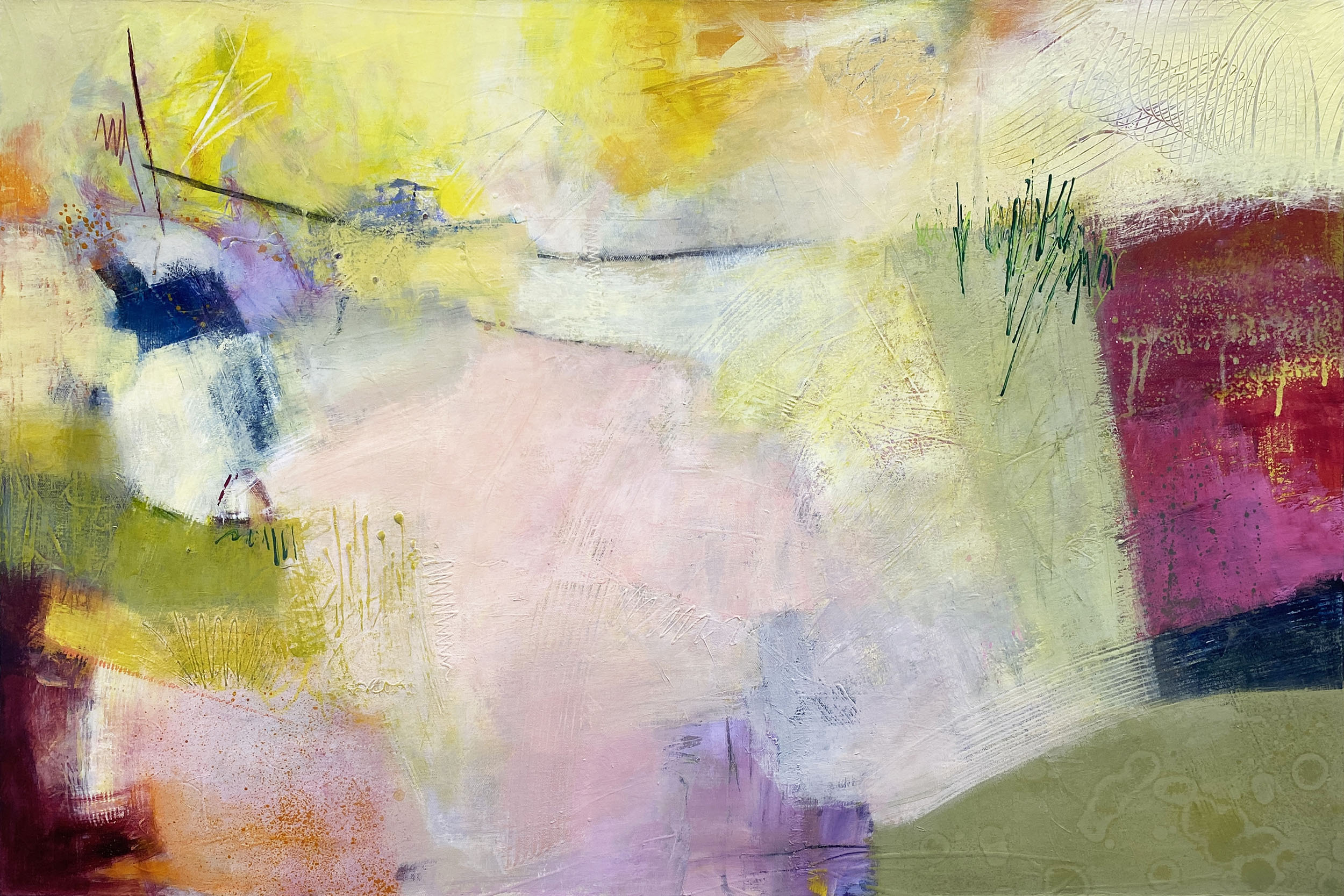 "Signs of Life" 2023 acrylic on canvas, 24" x 36"