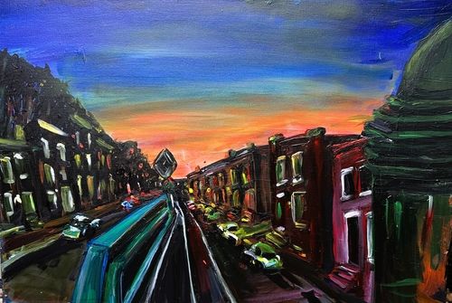 “Girard Avenue” acrylic on canvas, 36” x 24”