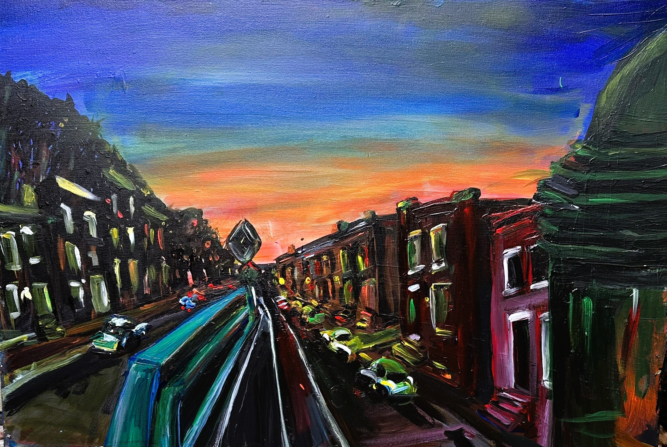 “Girard Avenue” acrylic on canvas, 36” x 24”