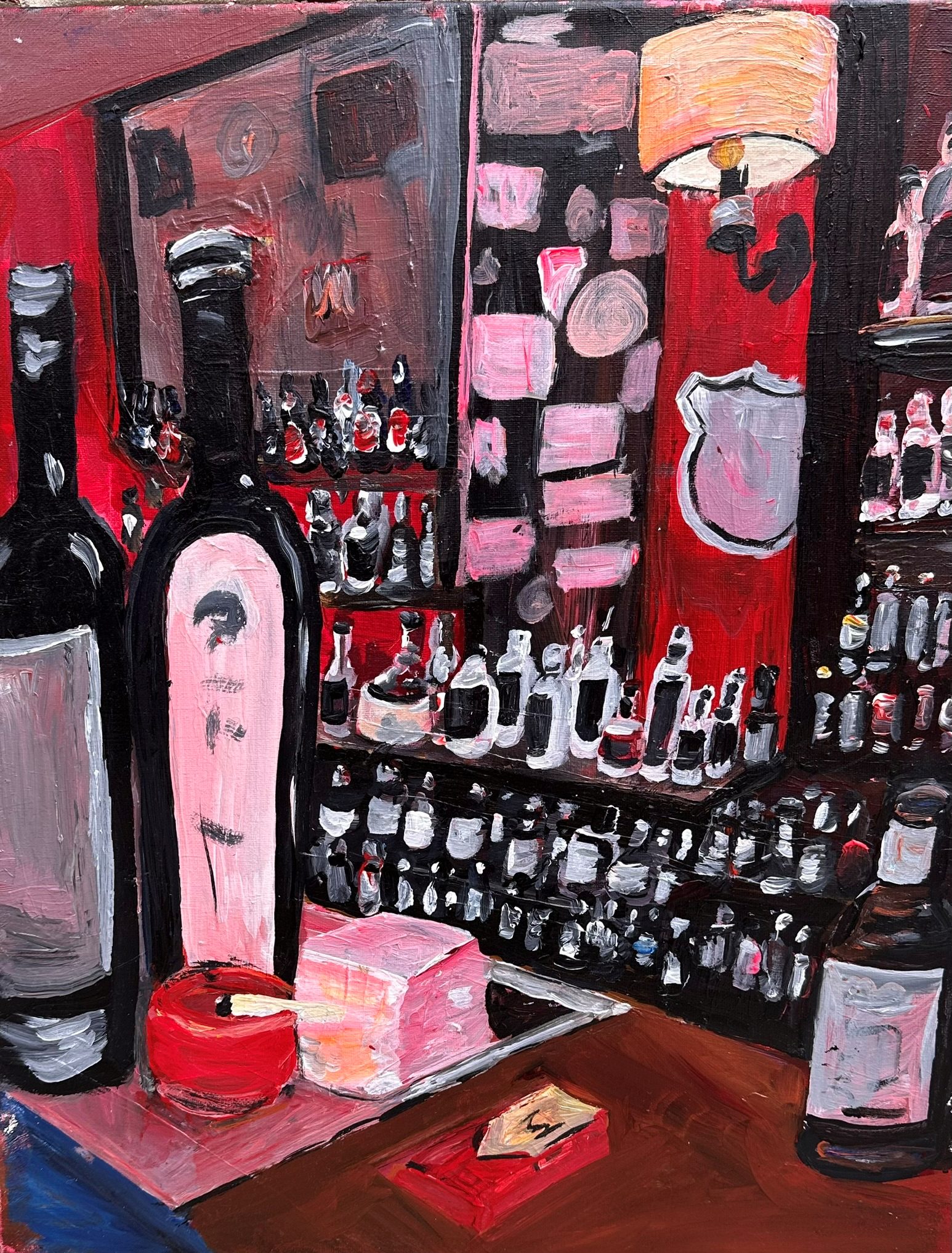 “It’s  5:00 Somewhere” acrylic on canvas, 12” x 16”