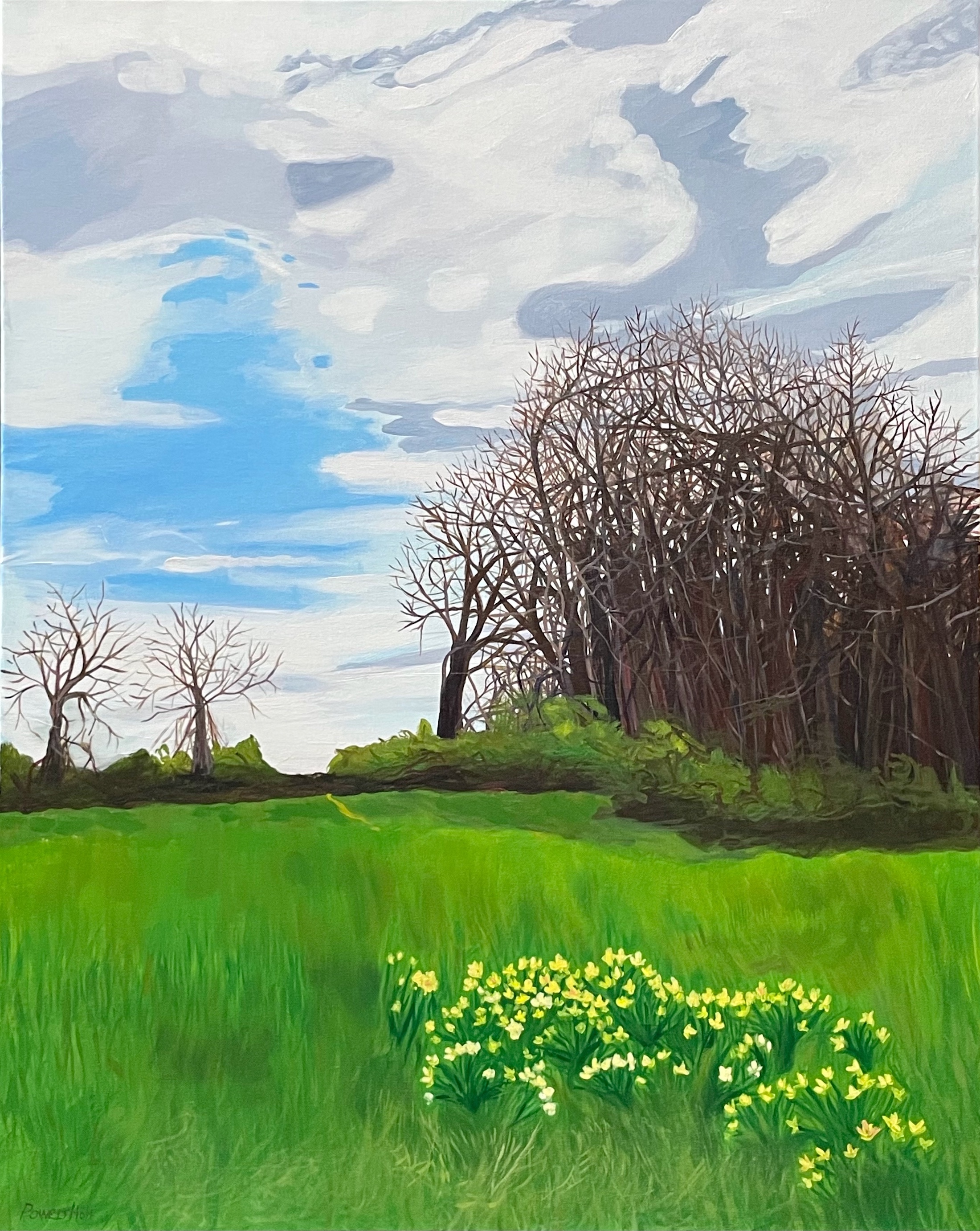 “Partial Eclipse Day” 2024, Acrylic on linen, 30" x 24"