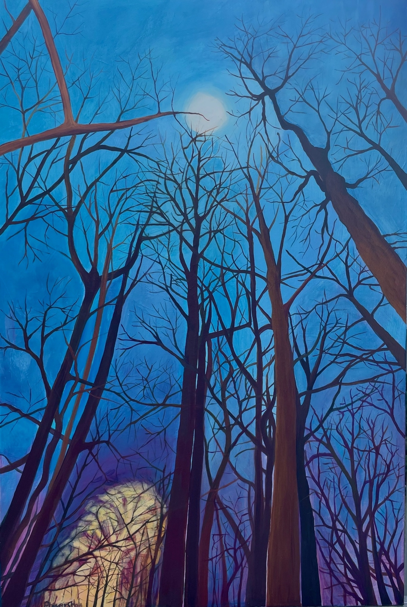 “Longwood Moon” 2023, Acrylic on linen, 36" x 24"