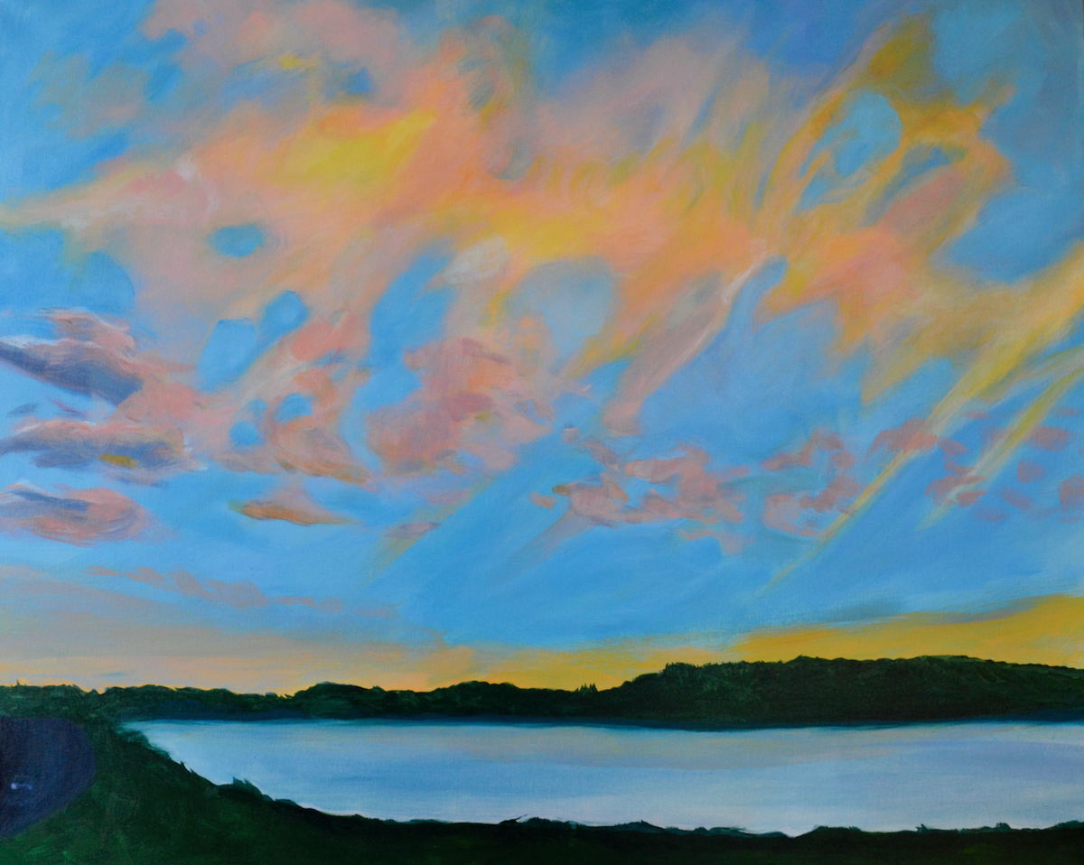 “Scattering Light” 2023, Acrylic on linen, 24" x 30"