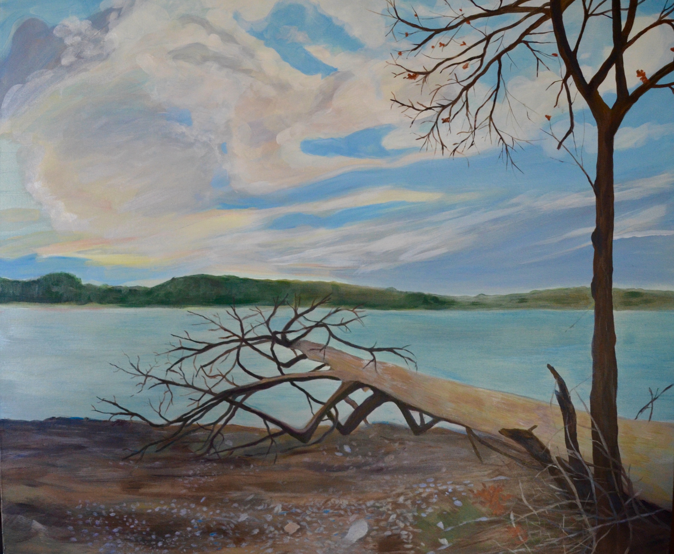 “Fallen II” Acrylic on linen, 30" x 36”