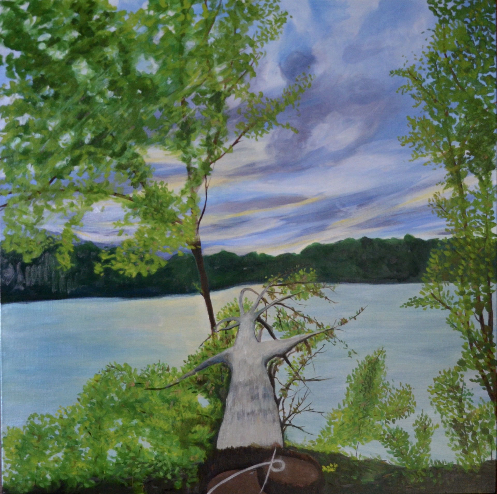 “Fallen I” 2021, Acrylic on linen, 30" x 30"