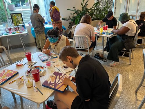 "Layered" Painting Workshop participants, July 19, 2025