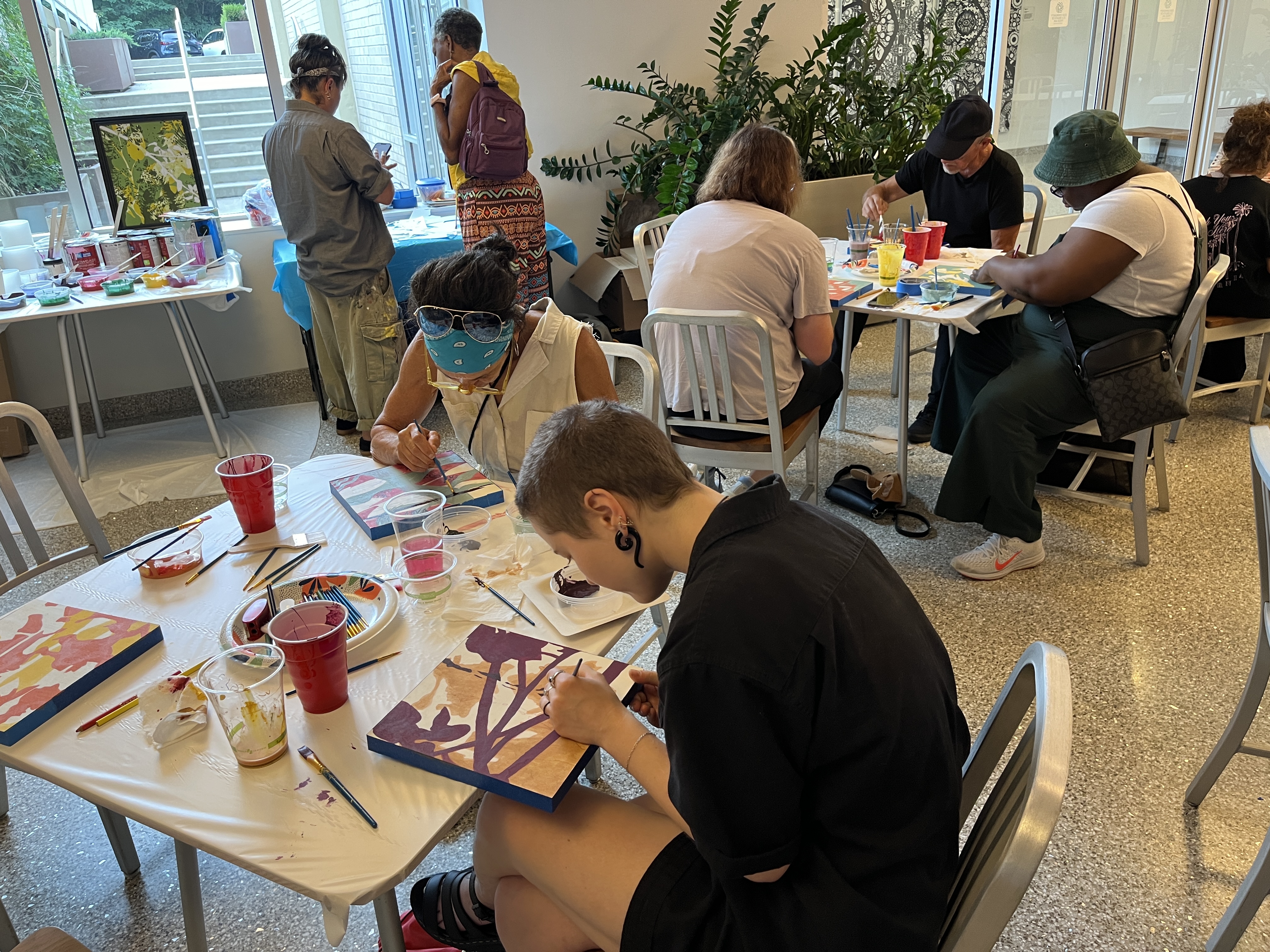 "Layered" Painting Workshop participants, July 19, 2025