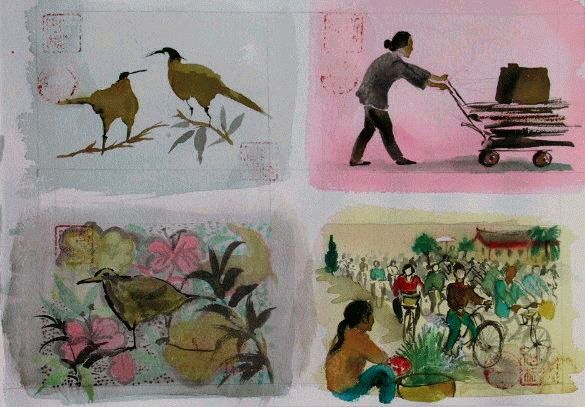 Quad of Sketches created in China 