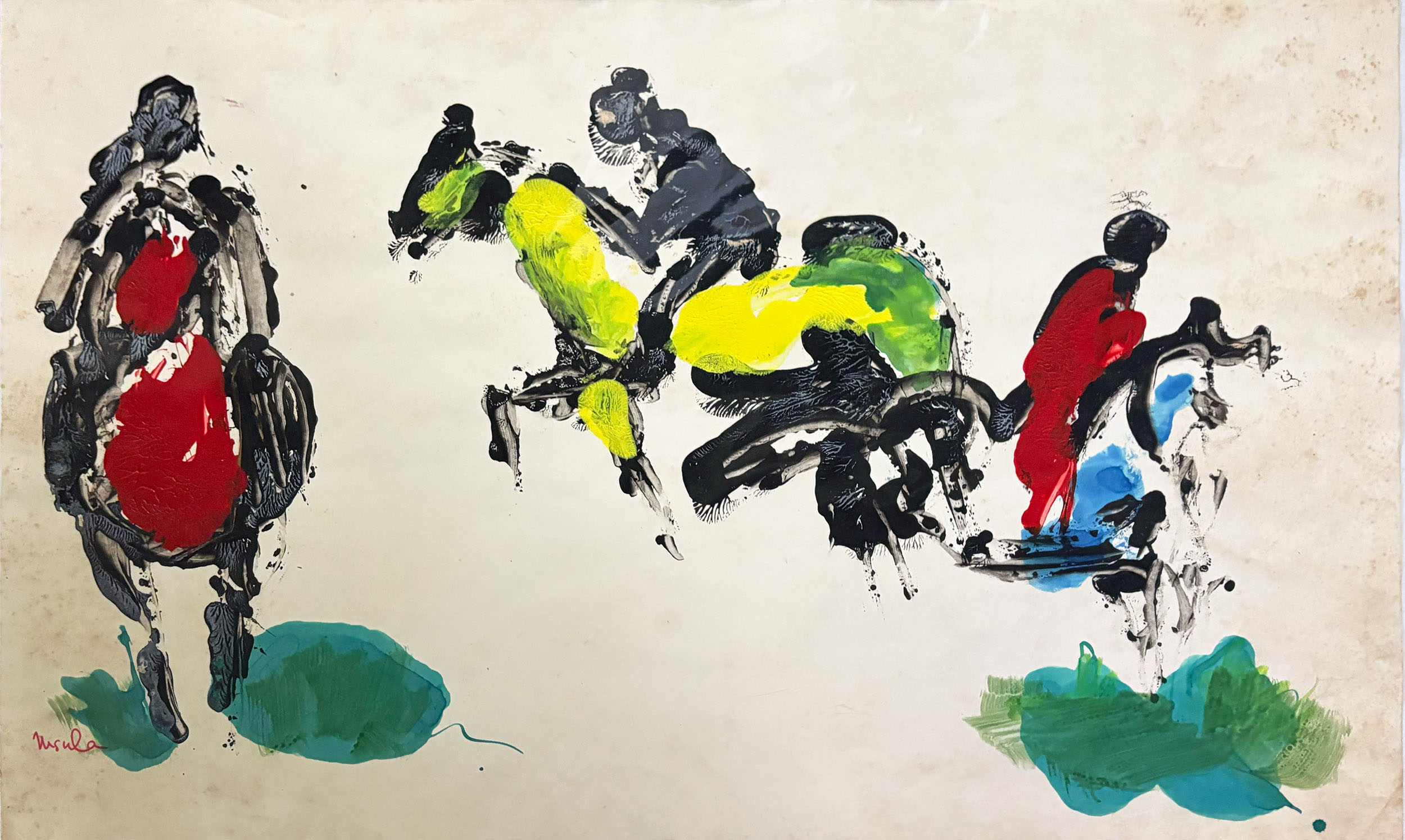 "Horses" ink on paper