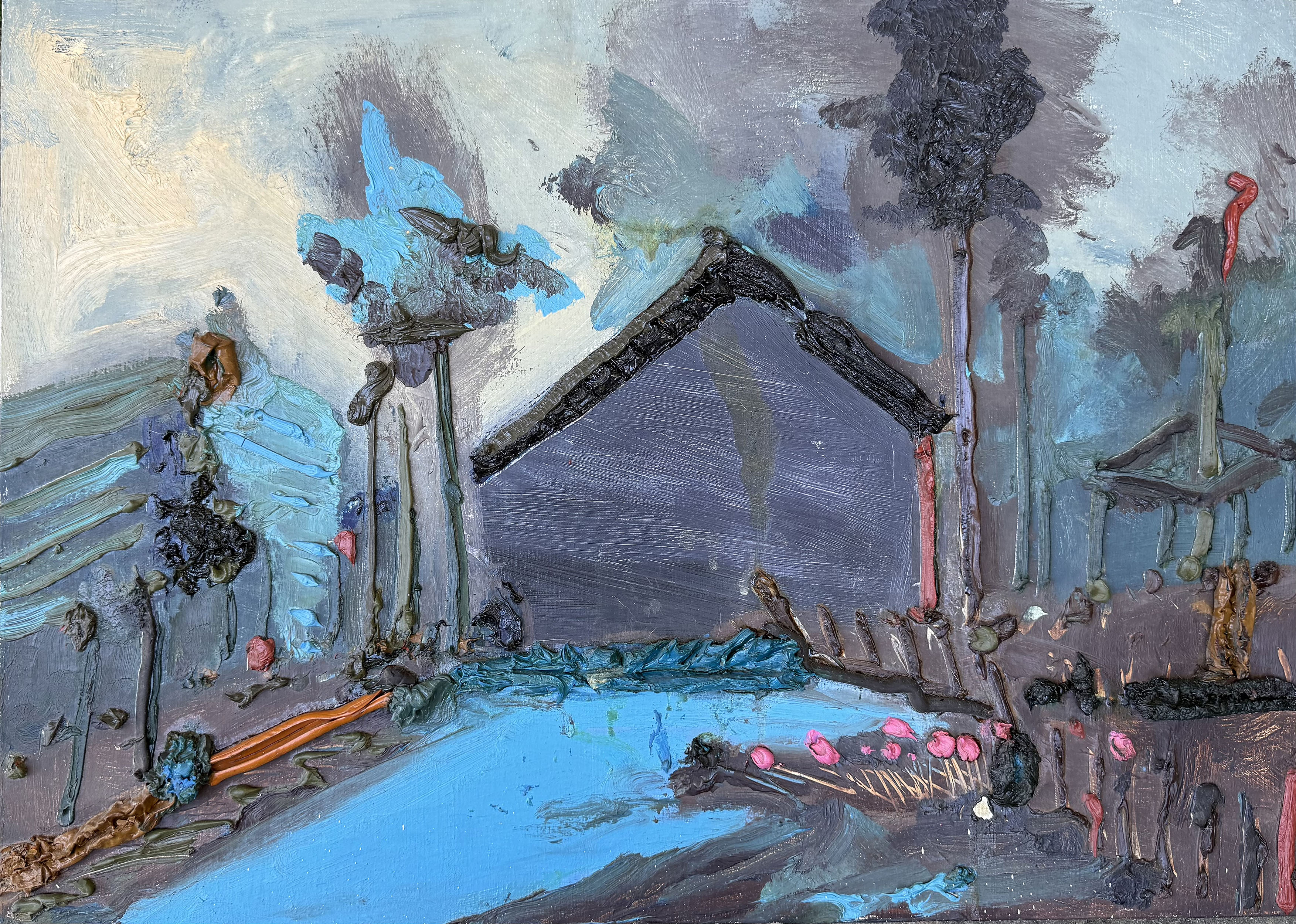 "Casa na Montanha" 2015, oil on canvas, 20" x 28"