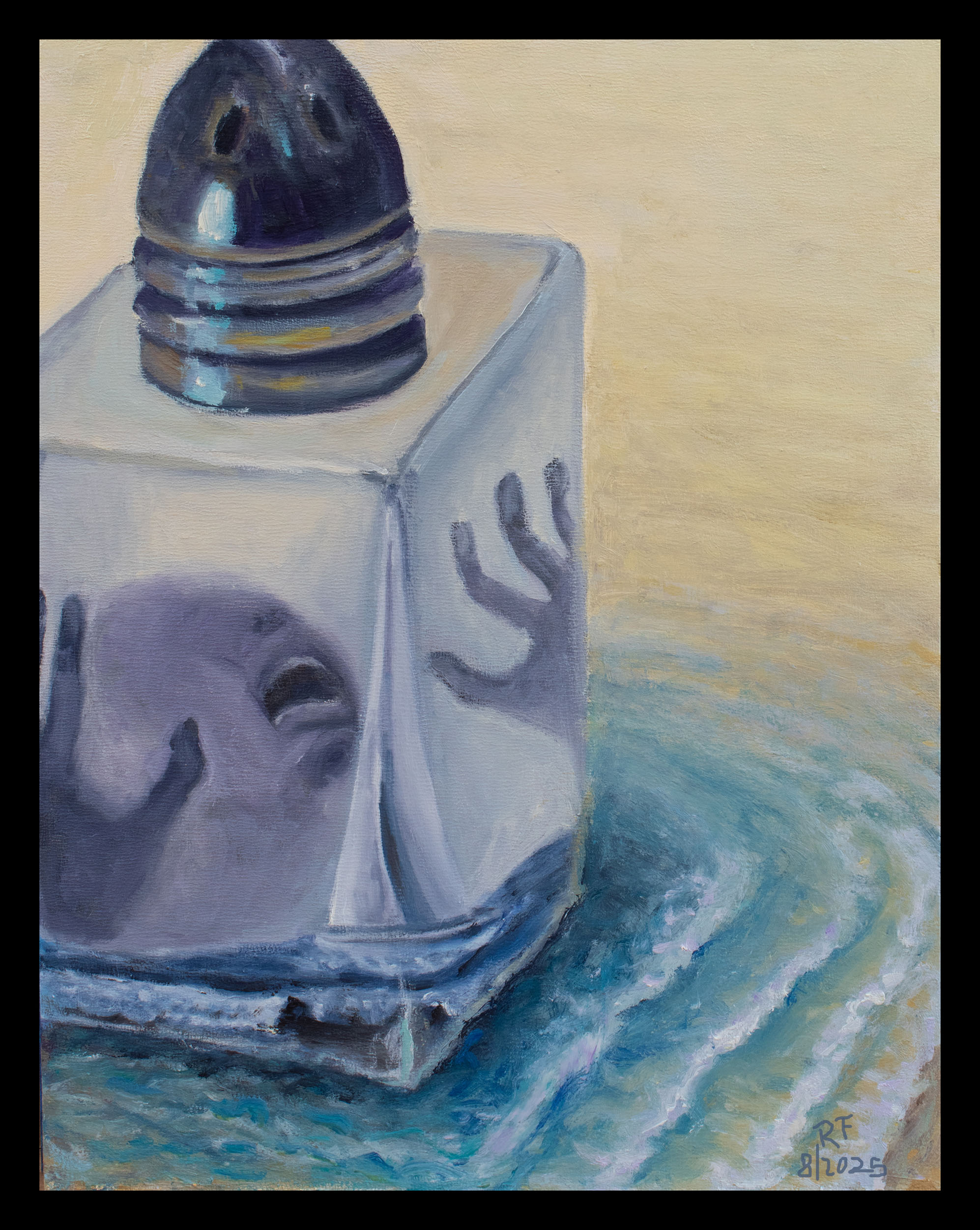 "Trapped" 2025, oil on canvas board cradled panel, 11” x 14”