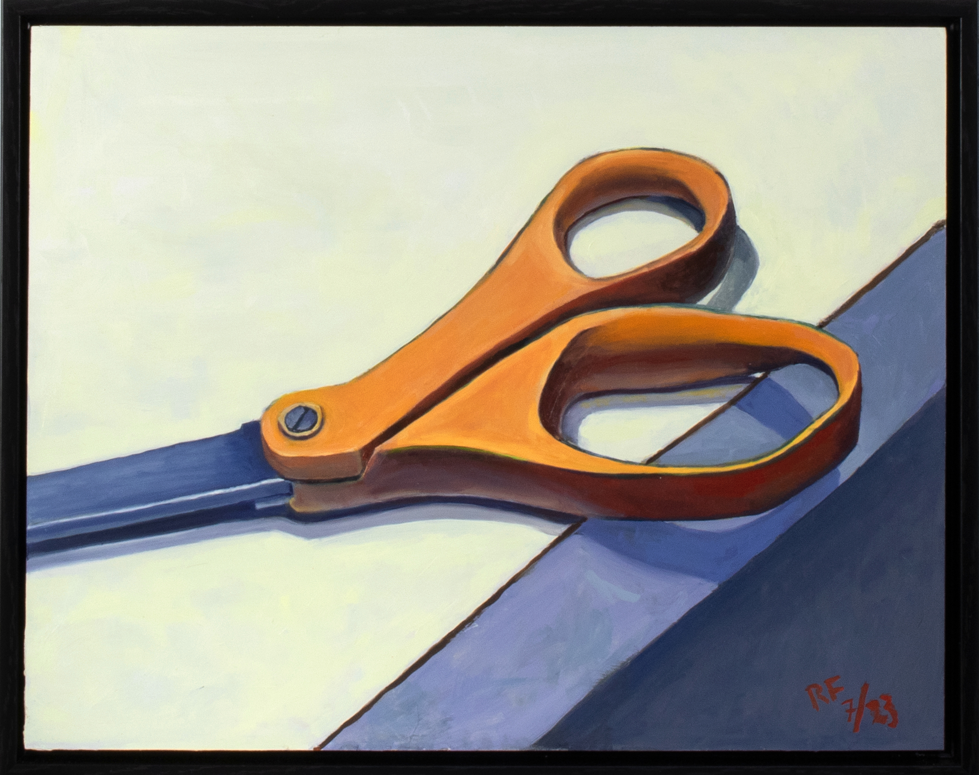 “Orange Handled Scissors 723” Oil on canvas panel, 11” x 14”