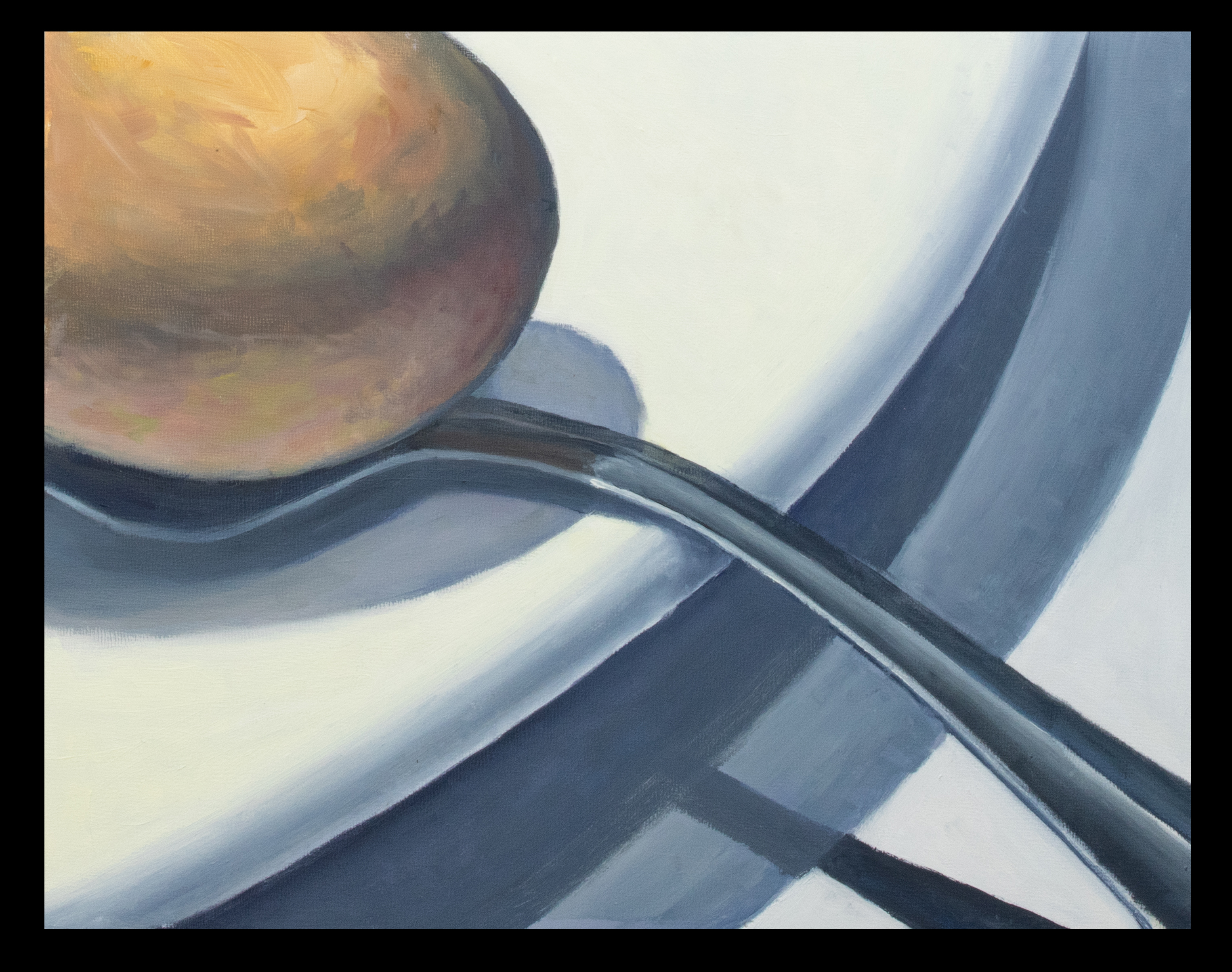 “Egg and Spoon” Oil on canvas panel, 11” x 14”