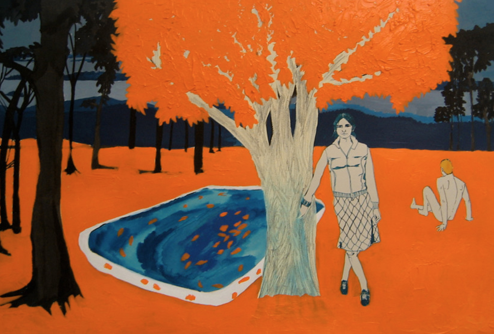 "Orange Sex Dream" Gouache and ink on paper, 22“ x 30”