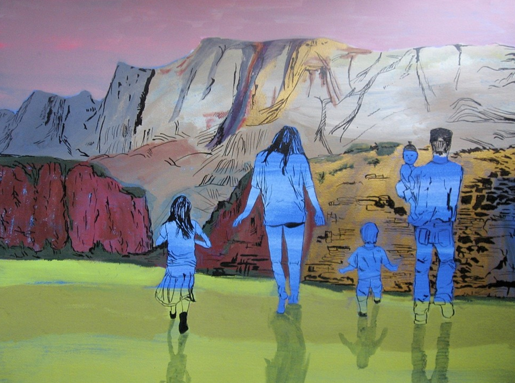 "Where We Were" Gouache and ink on paper, 22“ x 30”