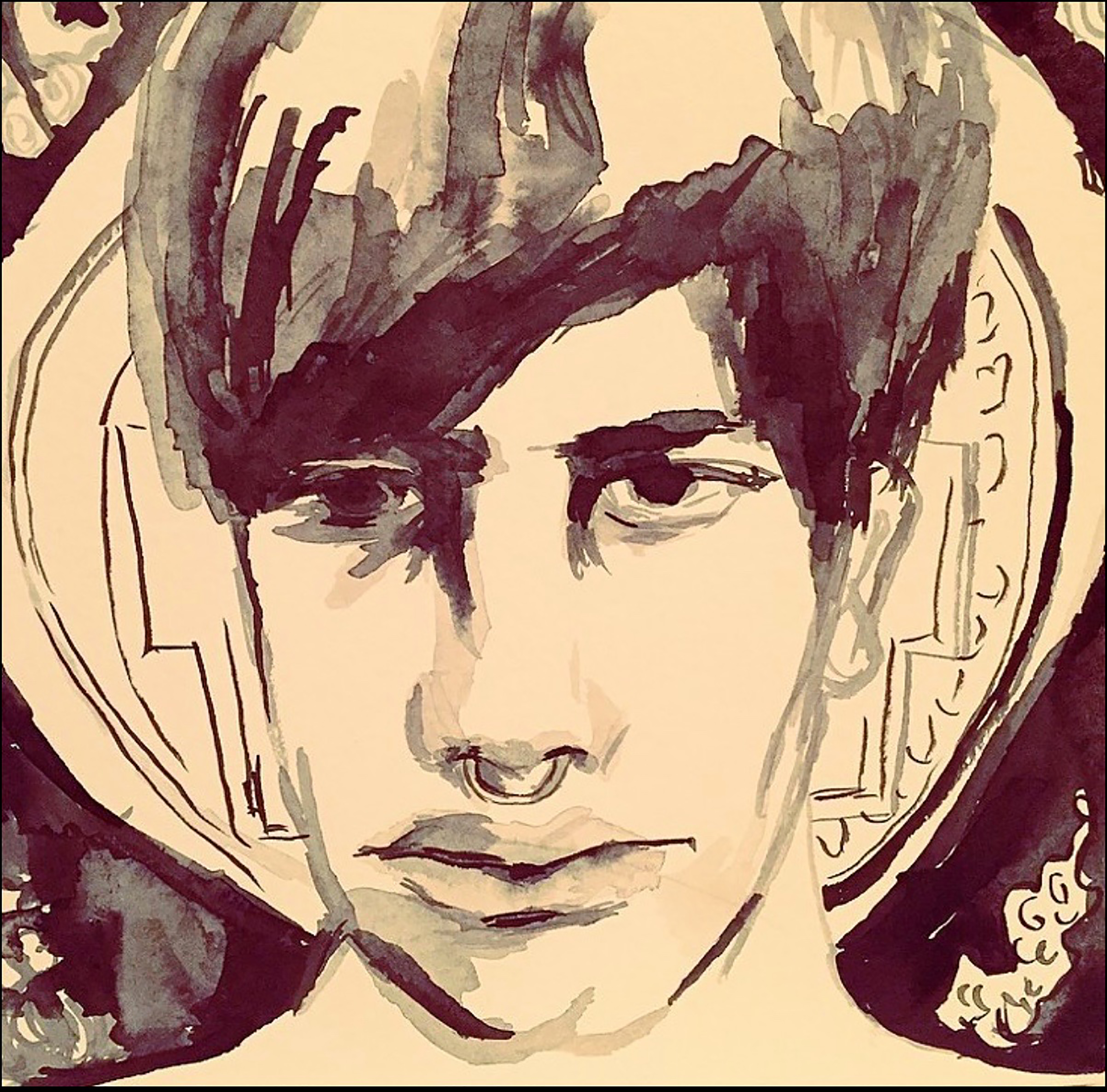 "I’m the Whole Wilderness" Ink on paper, 10” x 12” 