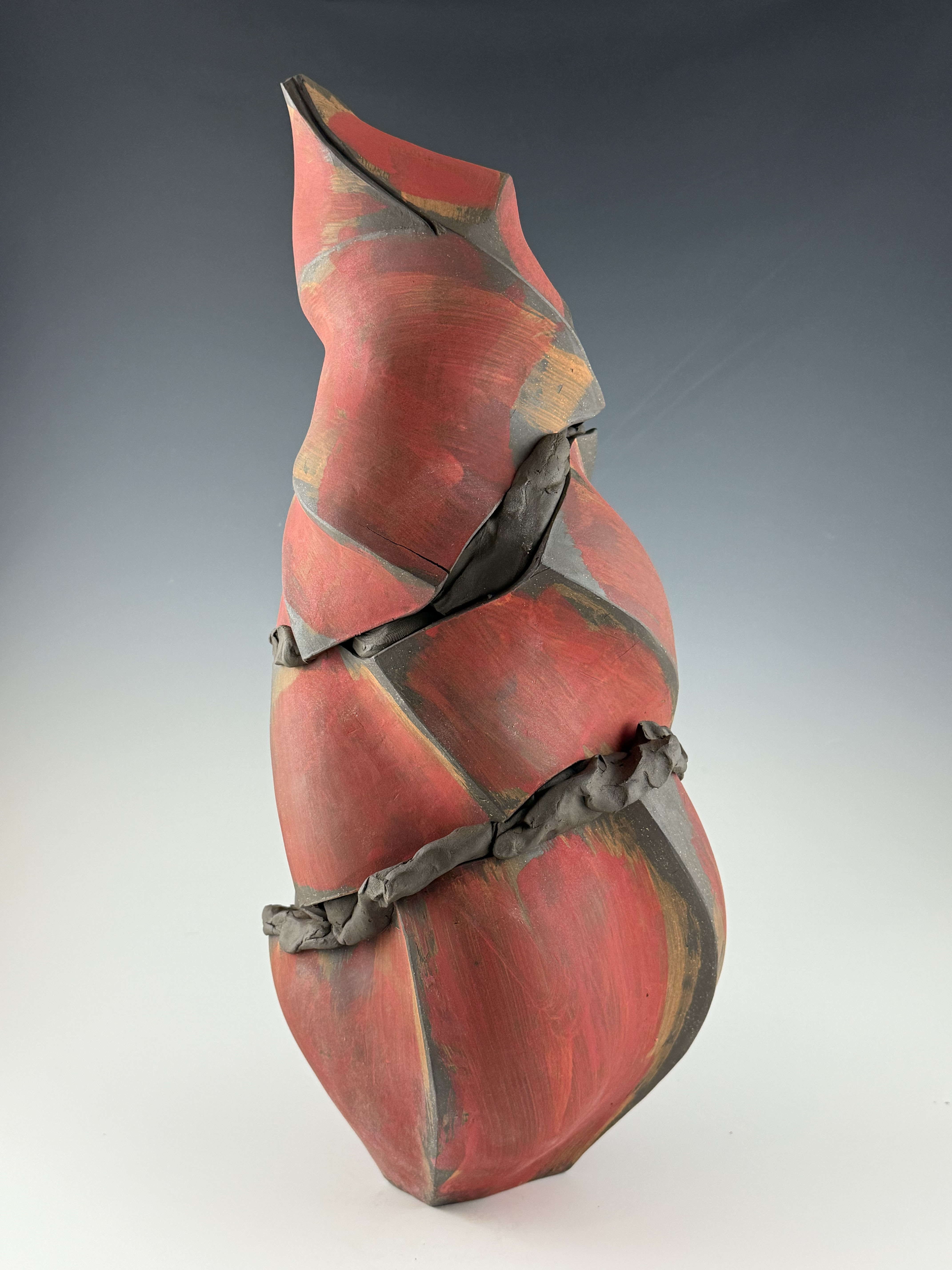 Self Portrait, 2025, Ceramic: brown stoneware, glaze, underglaze, 19 x 10 x 10