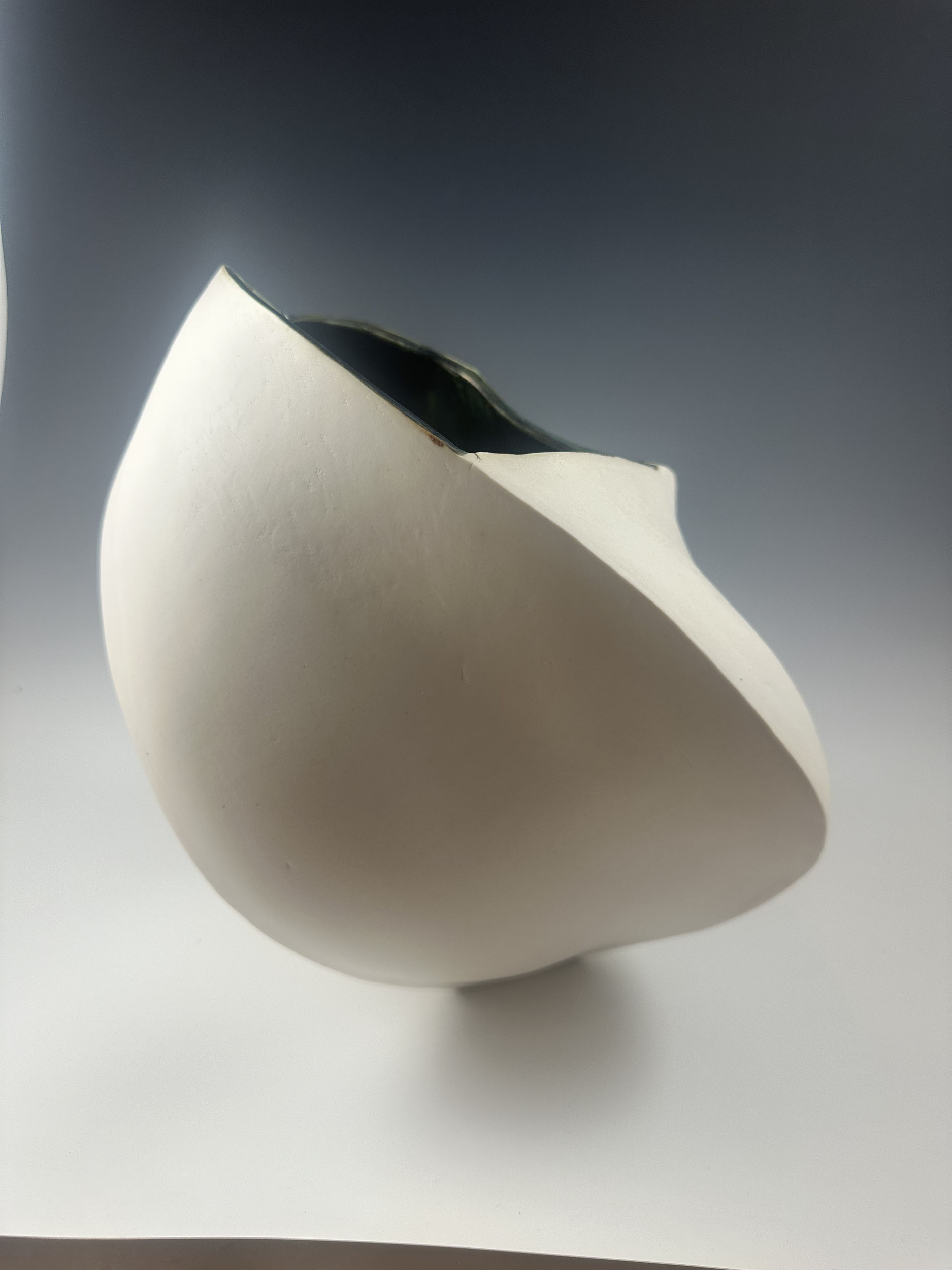 White Wave, 2024, Ceramic: porcelain glaze, 12 x 12 x 9