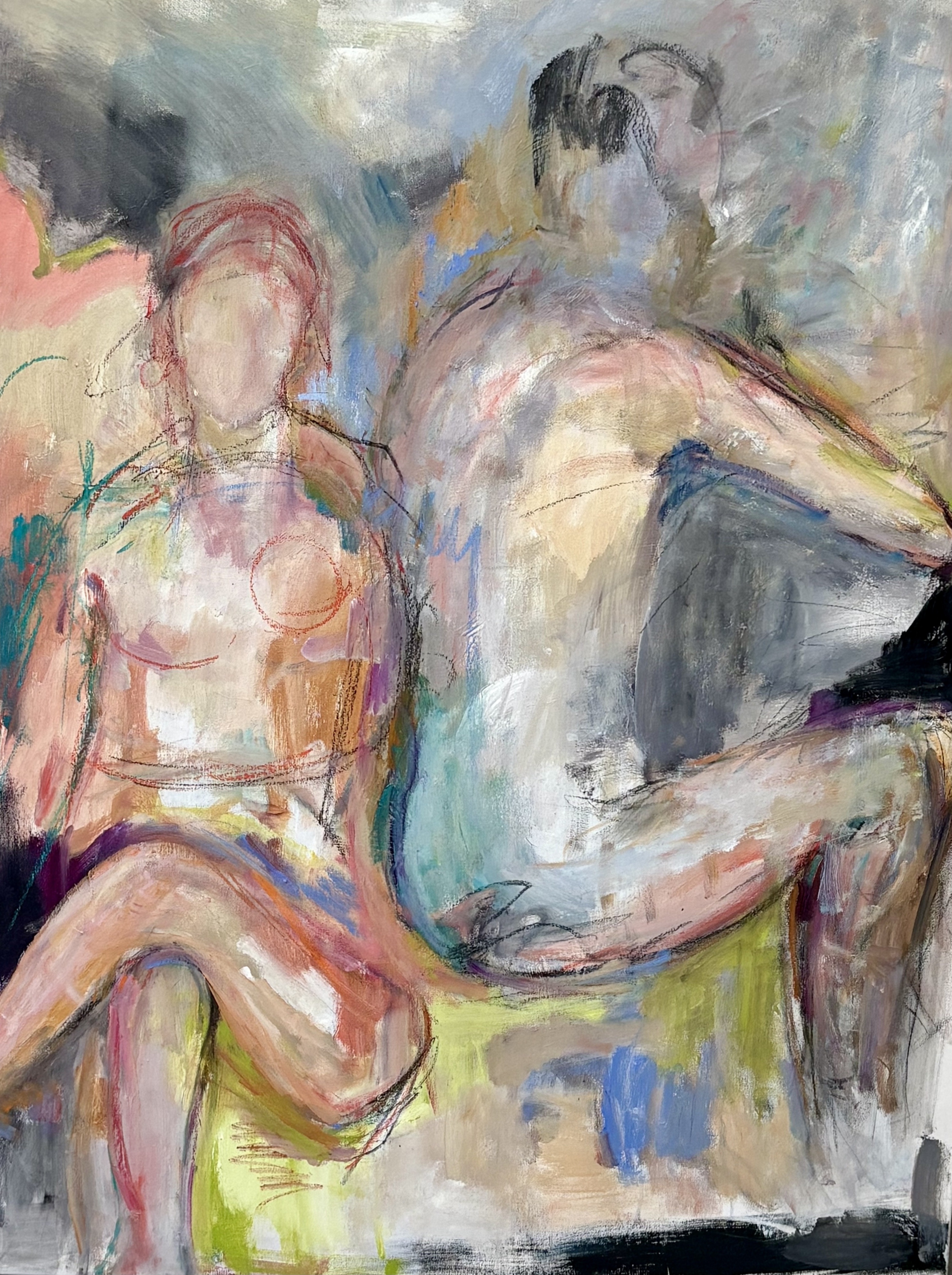 "Entwined" mixed media, 10" x 30" 