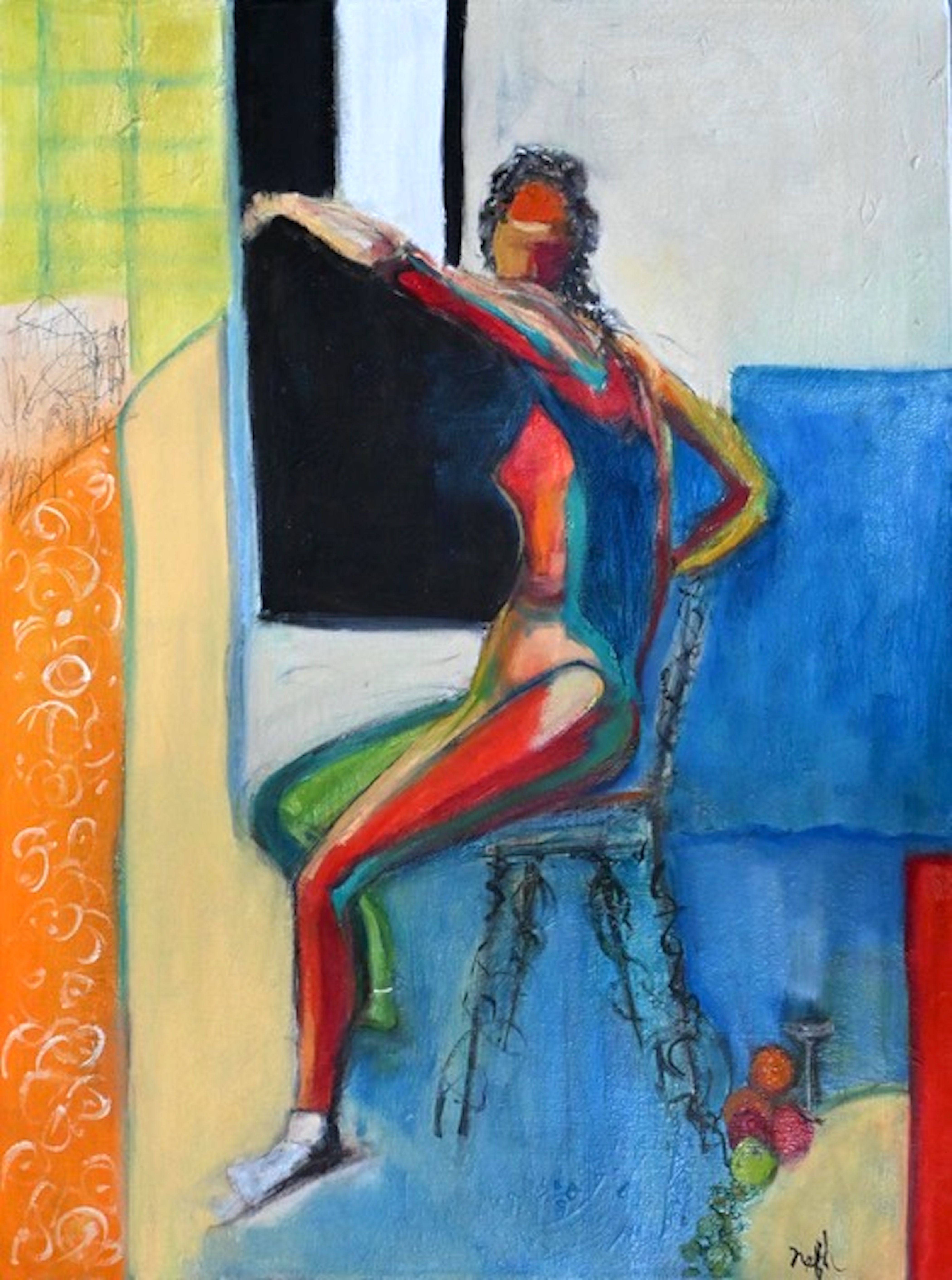 "Now That's a Thought, 2024, oil on canvas, 24" x 28"