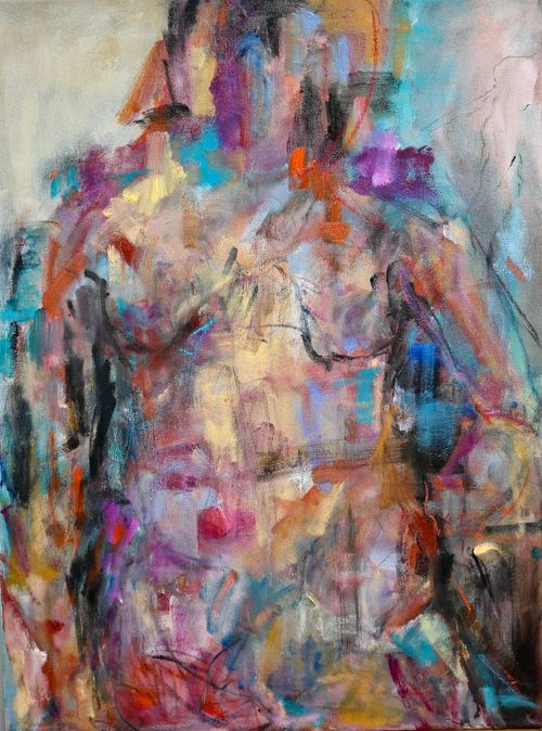 "Spring is Coming" 2025, mixed media on canvas, 24" x 30"