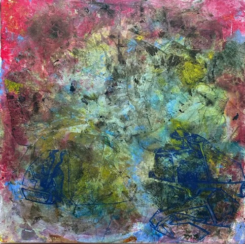 "Spring Prelude" 2025, acrylic paint on linen, 20" x 20"