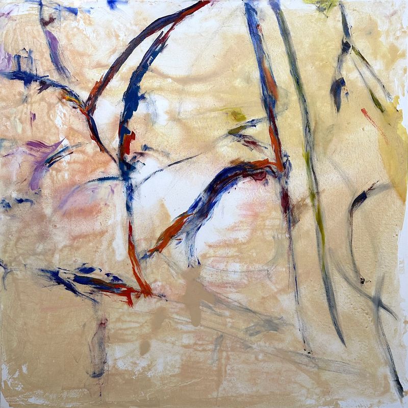 "Chasing Hope" 2024, acrylic and oil on canvas, 48" x 48"