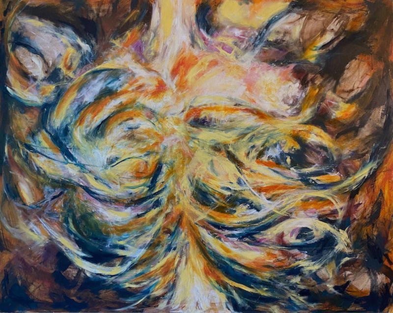 "Breathe/Air" 2021, oil on canvas, 48" x 60" x 1 ½"