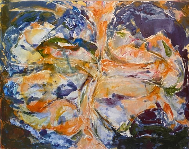 "Breathe/Veils" 2022, oil on canvas, 48" x 60" x 1.5"