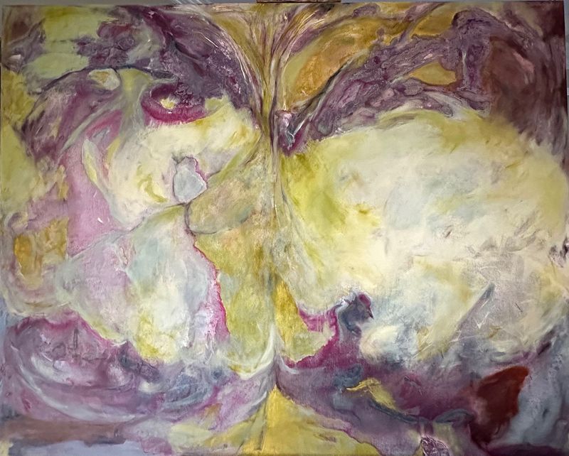 "Breathe/Impulse" 2022, oil on canvas, 48" x 60" x 1 ½"