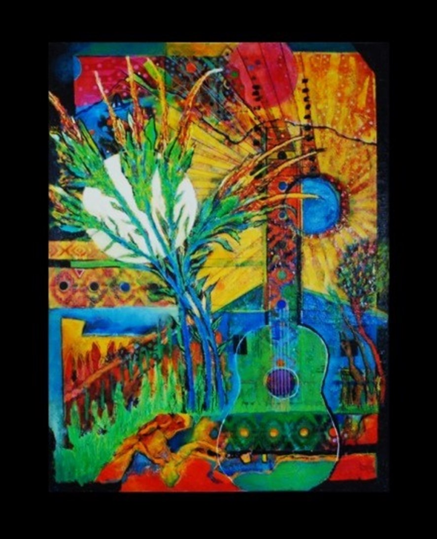 Late Night Fiesta, 2020, oil paints on canvas, 36” w x 56” h