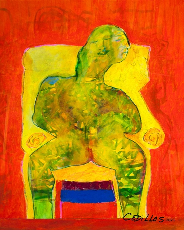 “Two Face Woman” 2011, oil paint on canvas, 46” h x 28” w