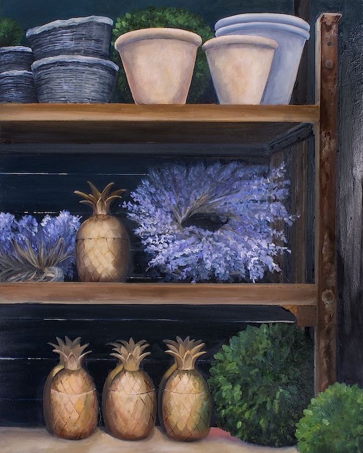 Lavender, painting, oil on wood, 24” x 18”