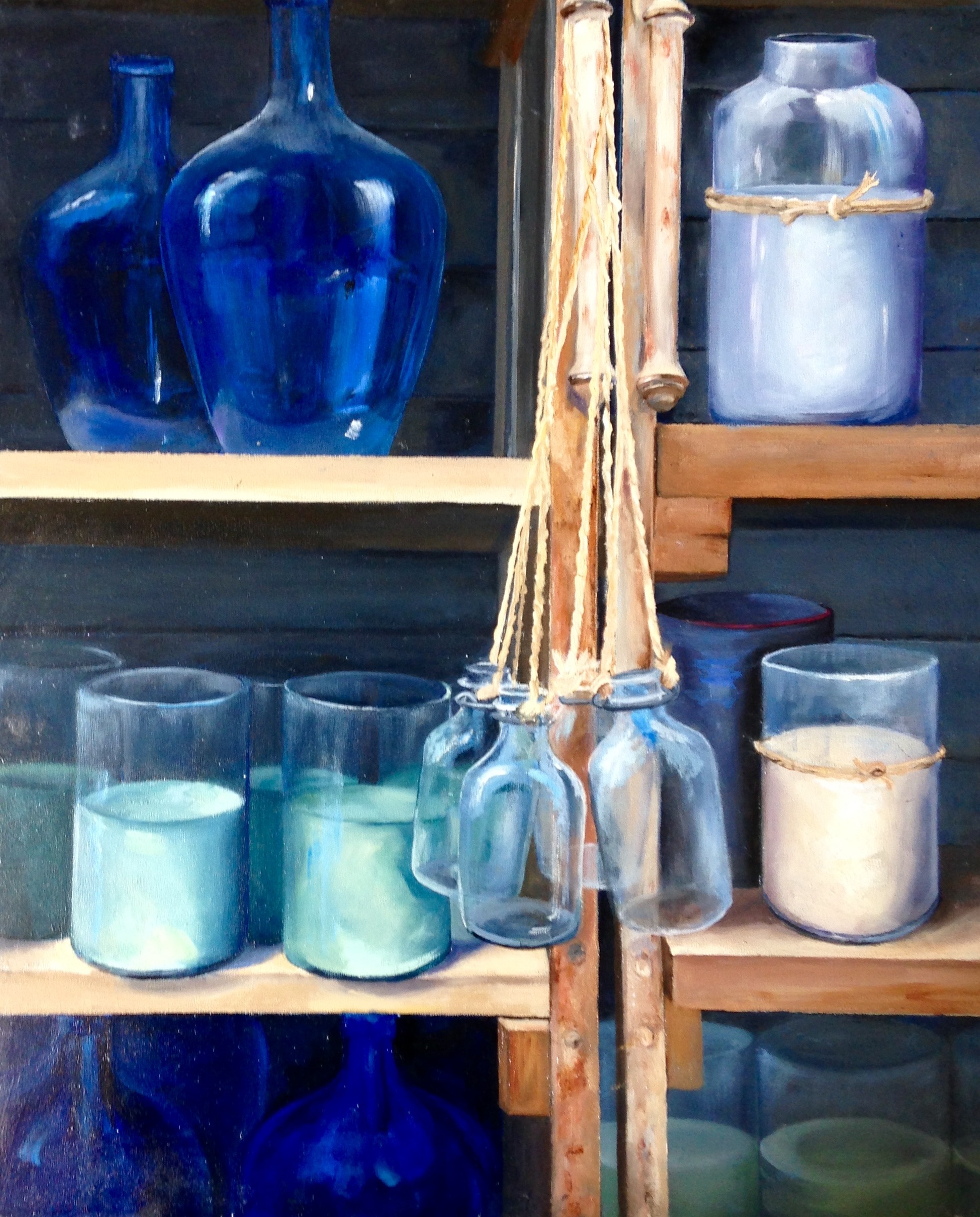 Cobalt, painting, oil on wood, 20” x 16”