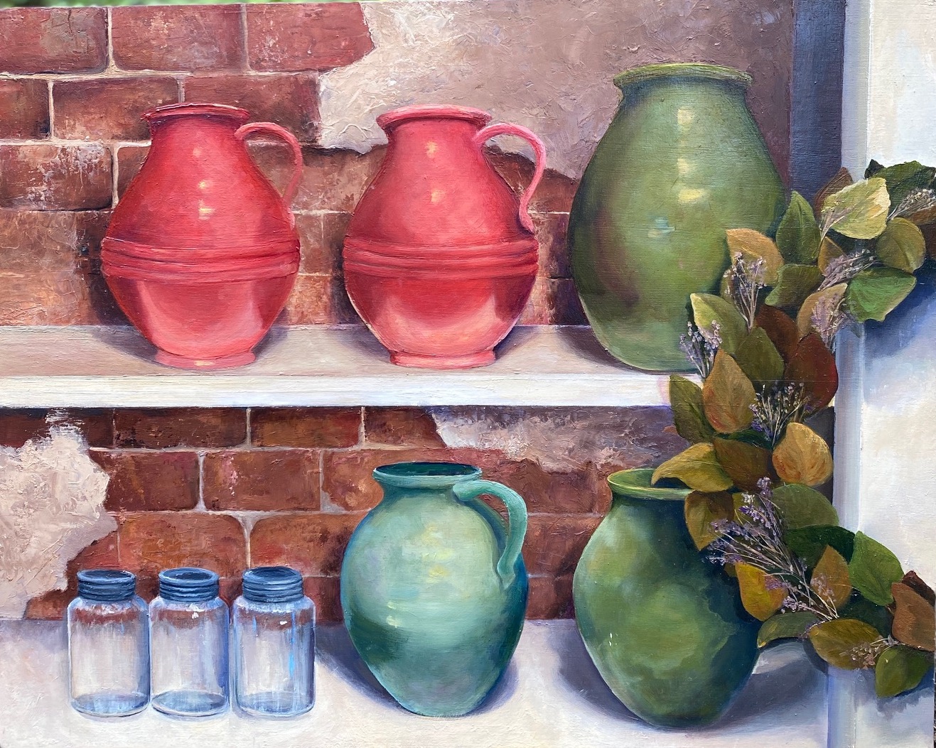 Coral, painting, oil on wood, 20” x 16”