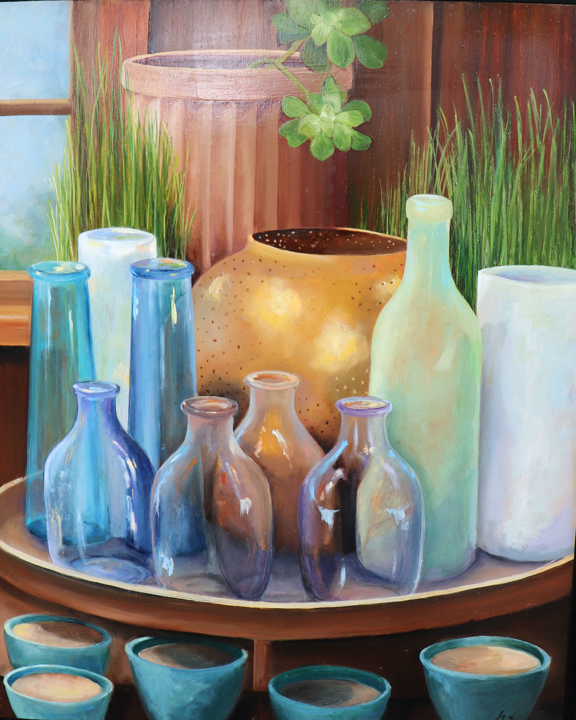 Brass & Glass, oil on wood, 20” x 16”