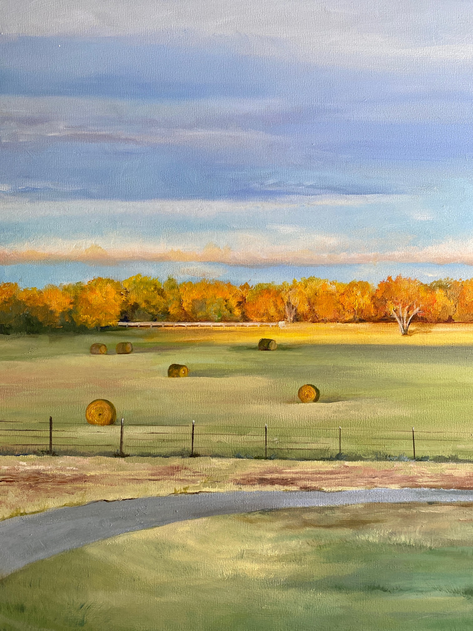 JS Ranch, painting, oil on wood, 14” x 11”