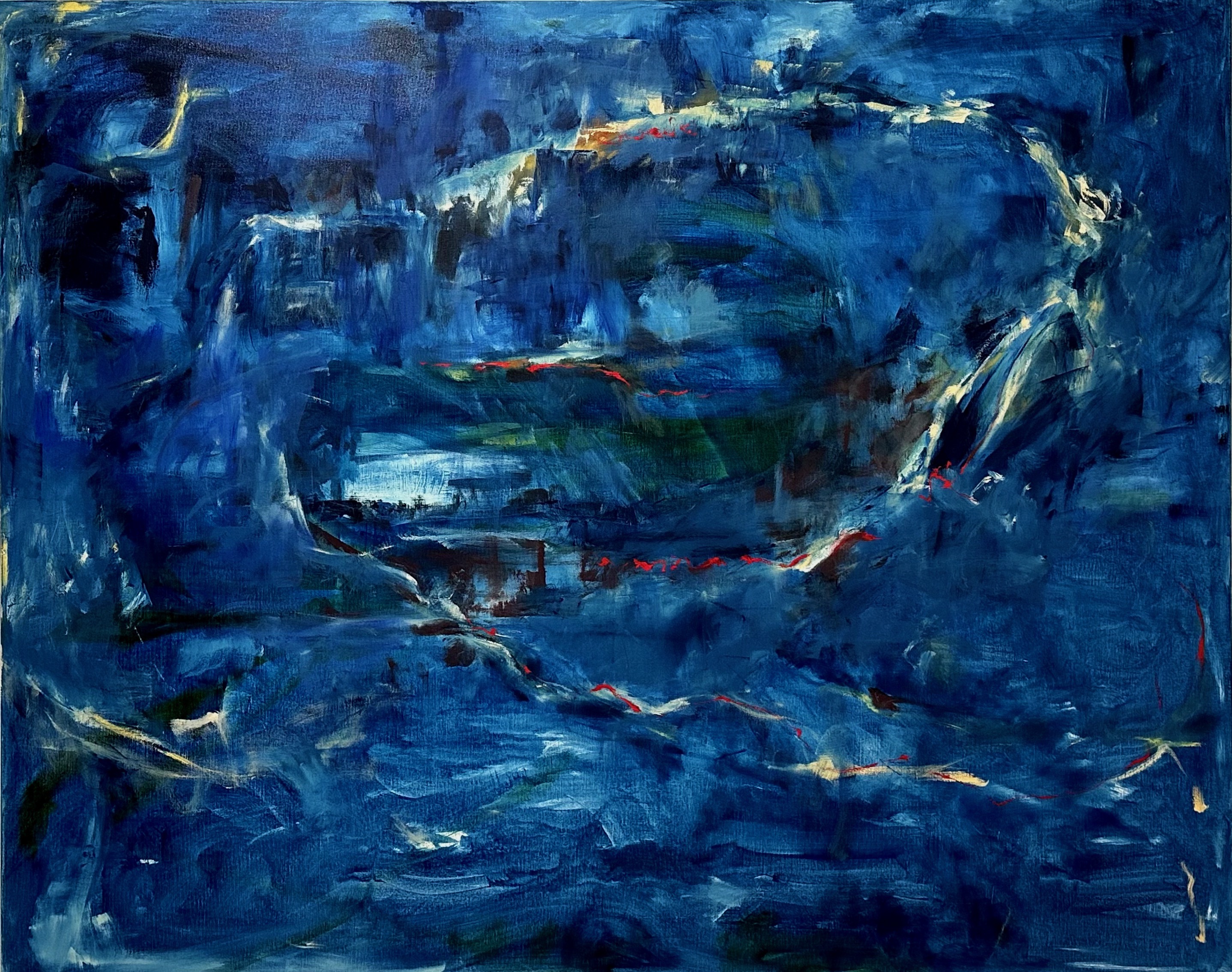 "Become the Sky" 2023, oil on canvas, 48" x 60"