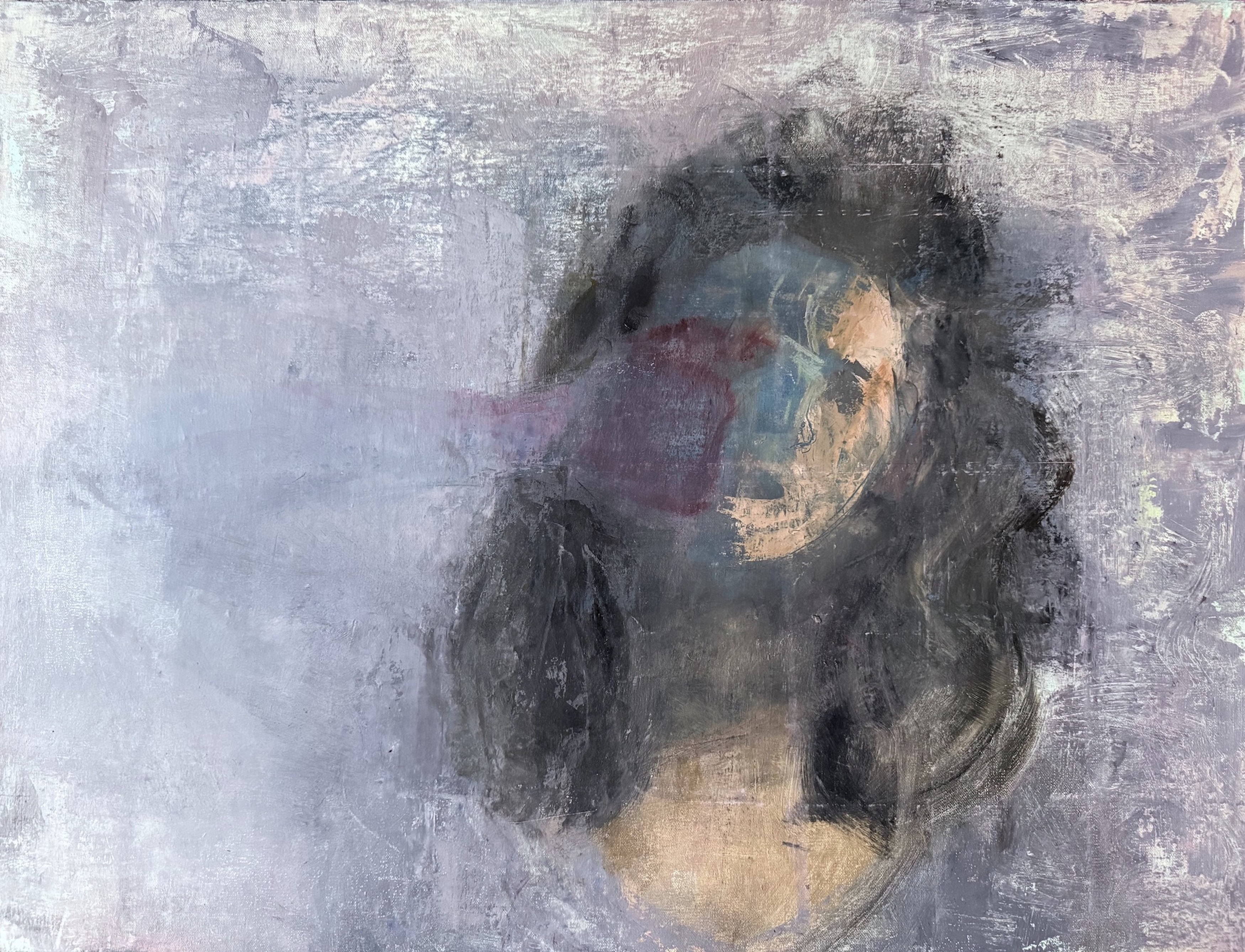 Excavation, 2025, painting, oil and beeswax on linen, 18 x 24 inches