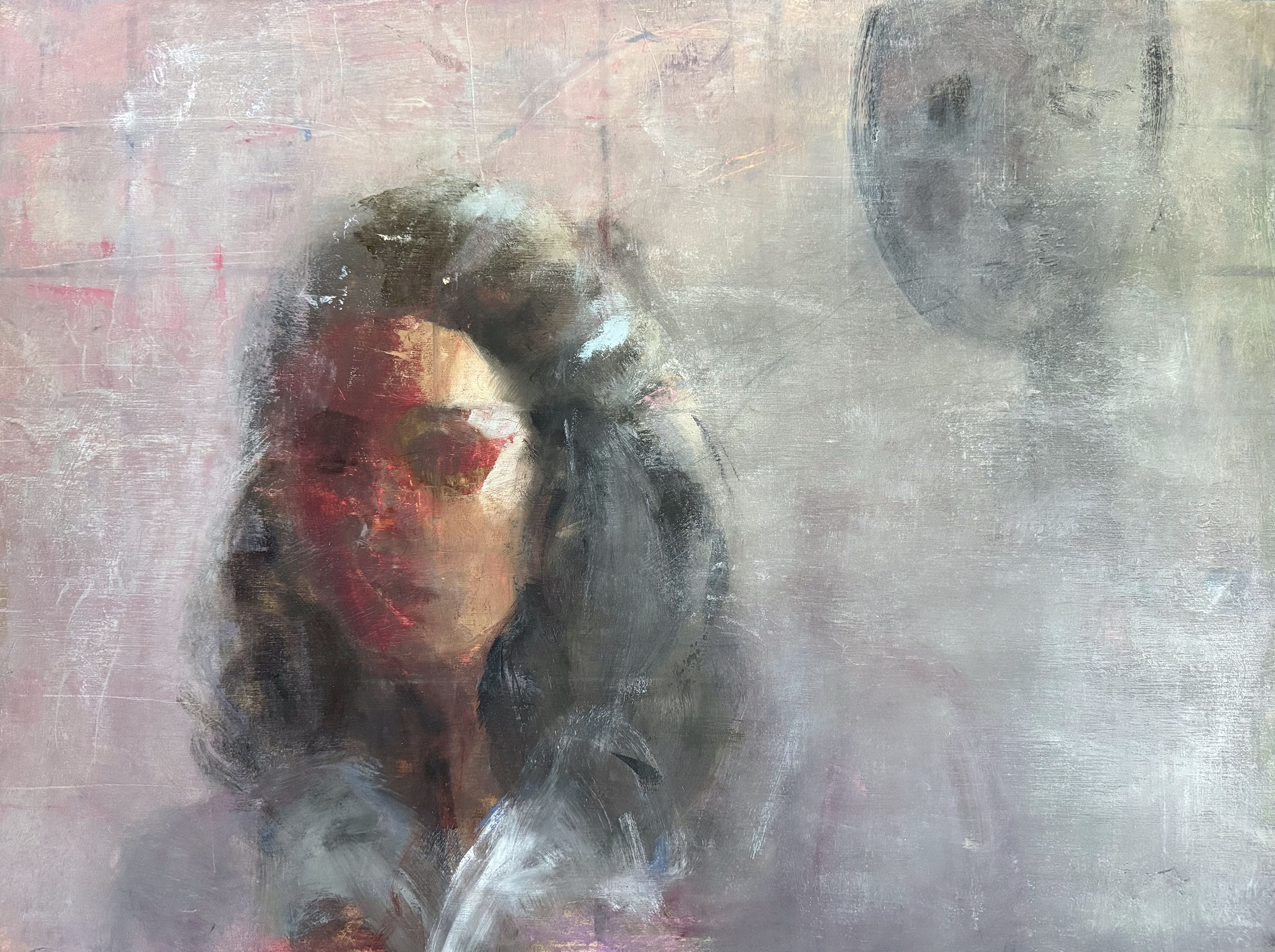 Dissolving, 2025, painting, oil and beeswax on linen, 18 x 24 inches