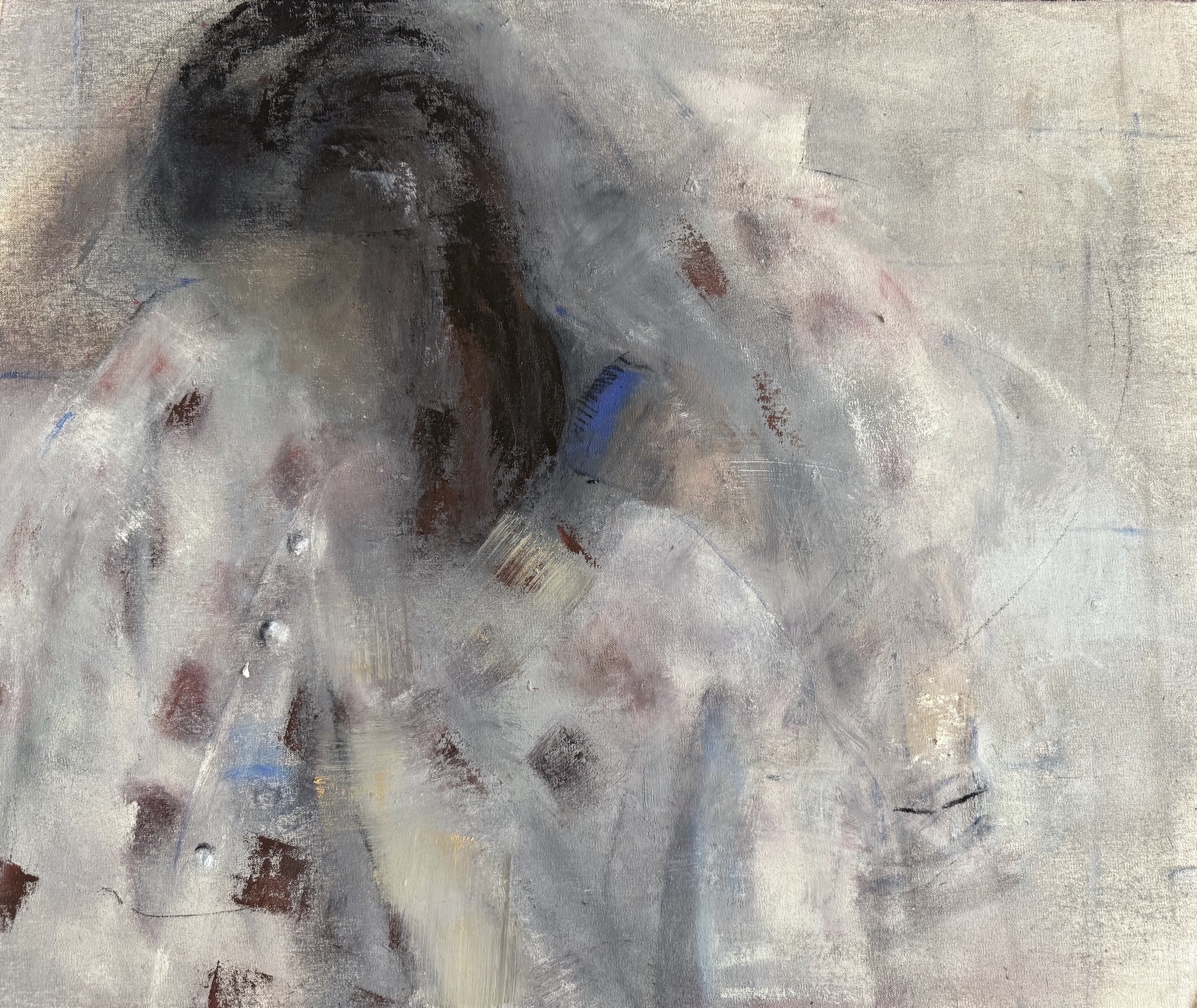 Becoming and Unbecoming, 2025, painting, oil and beeswax on linen, 20 x 24 inches