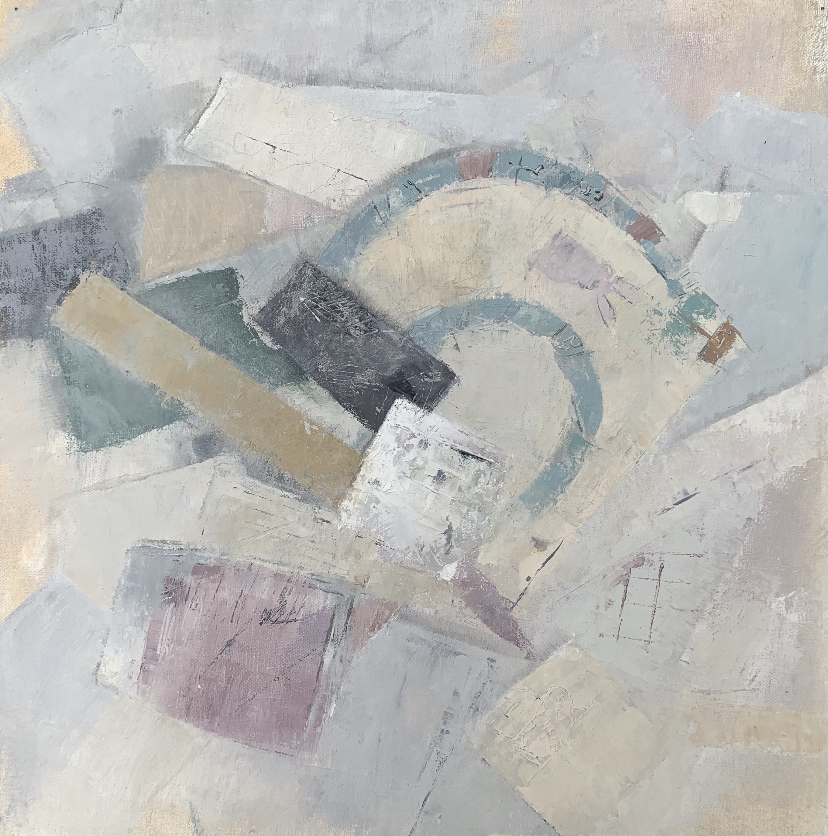Scraps, 2023, painting, oil on panel, 12 x 12 inches