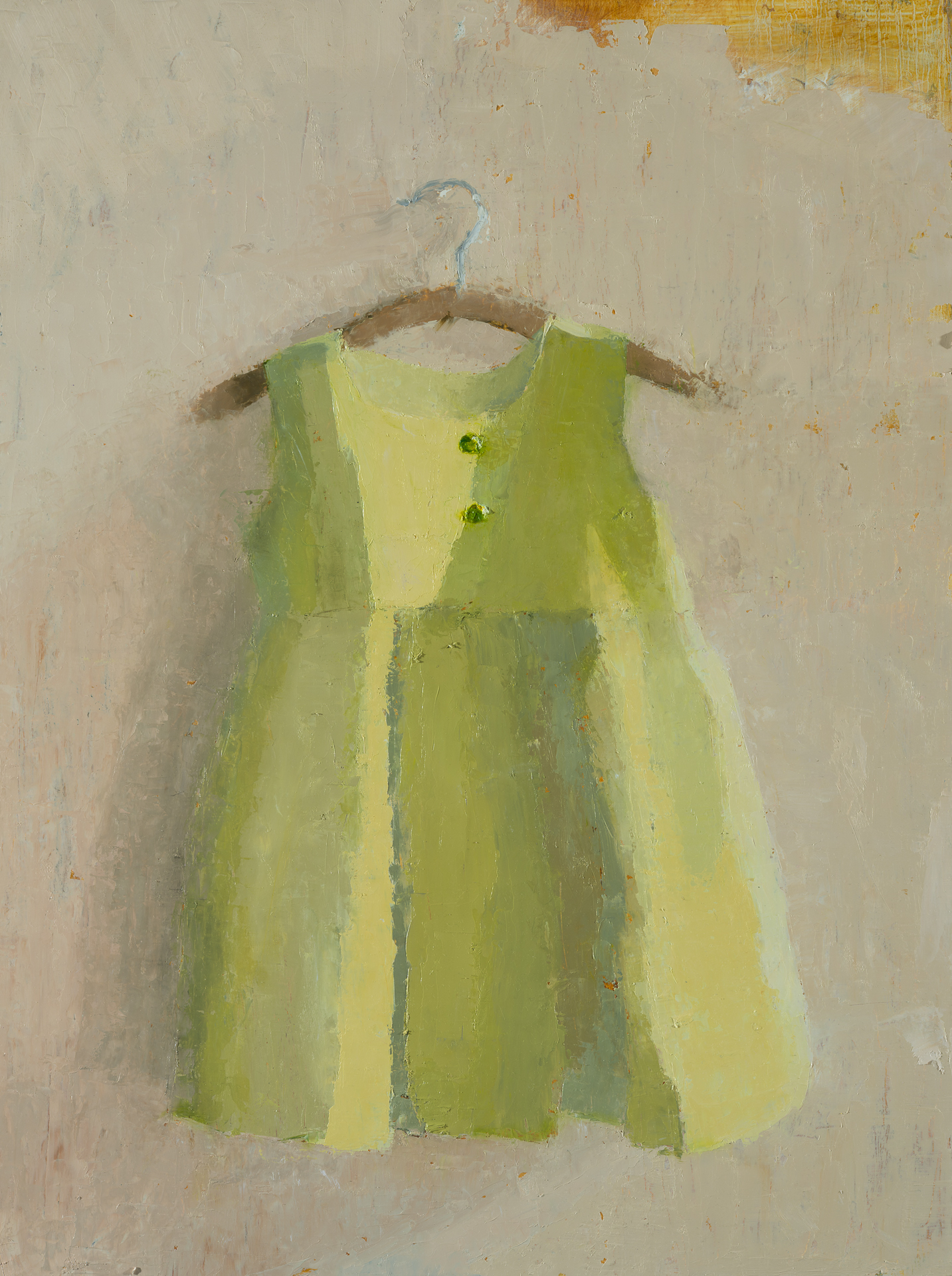 Green Dress, 2021, painting, oil on panel, 18 x 24 inches