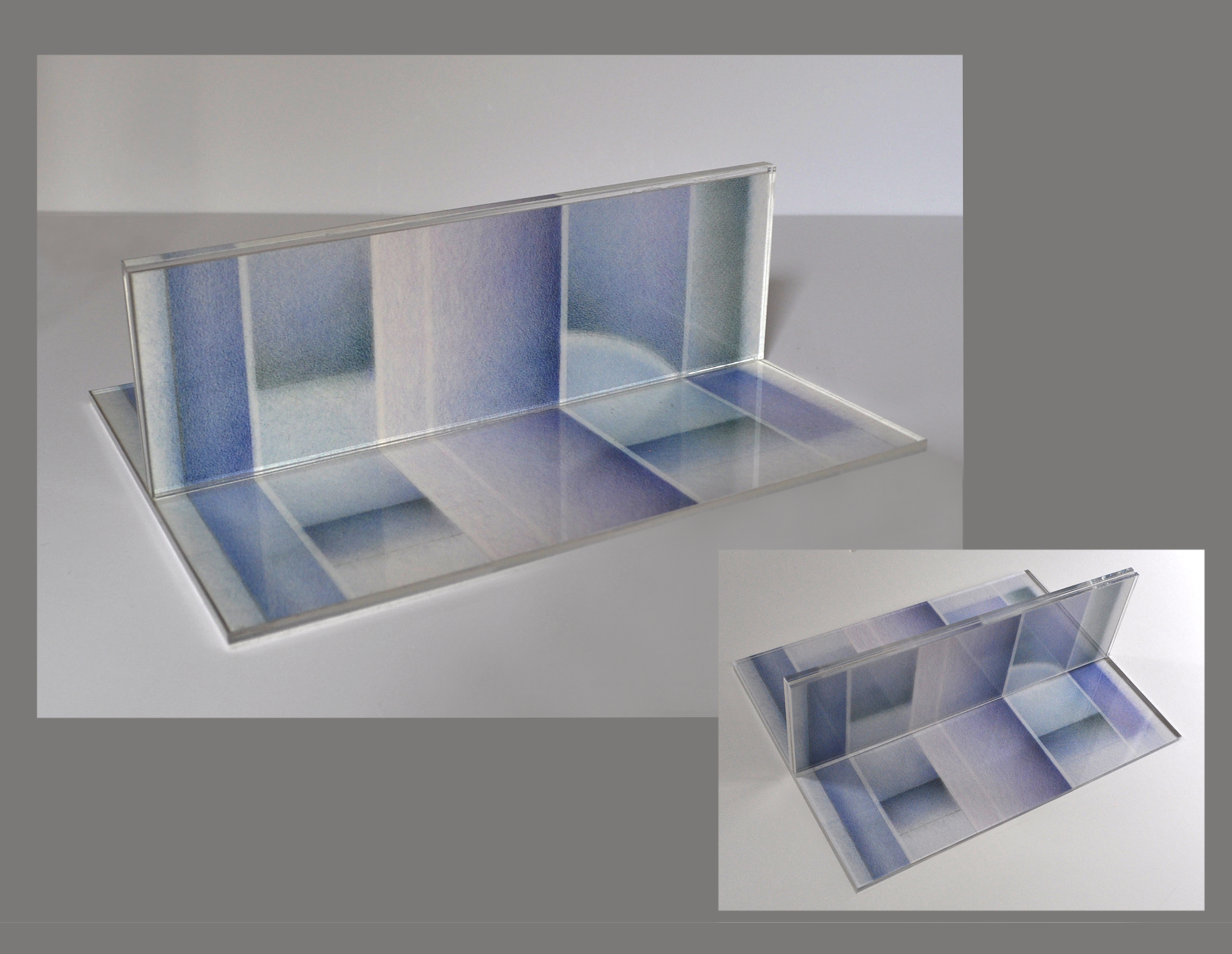 Memory As A Reflection I Archival print of original drawing, acrylic sheet, 13” x 9” x 5 ¾”