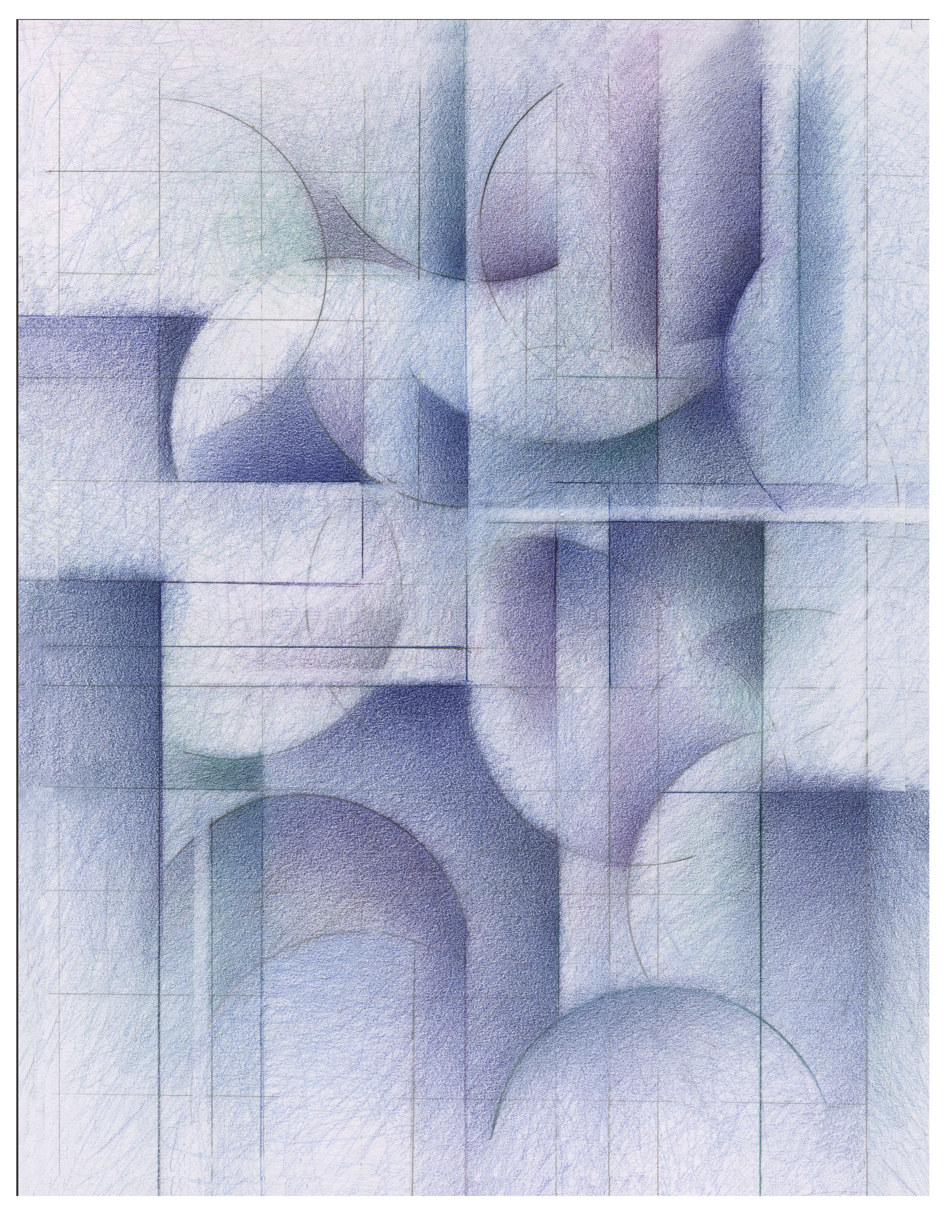 Original Drawing Blue (original) | color pencil, graphite drawing, 11” x 8”